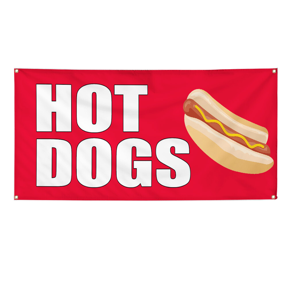 Vinyl Banner Multiple Sizes Hot Dogs Bar Food Fair Caf Restaurant Fairs Outdoor