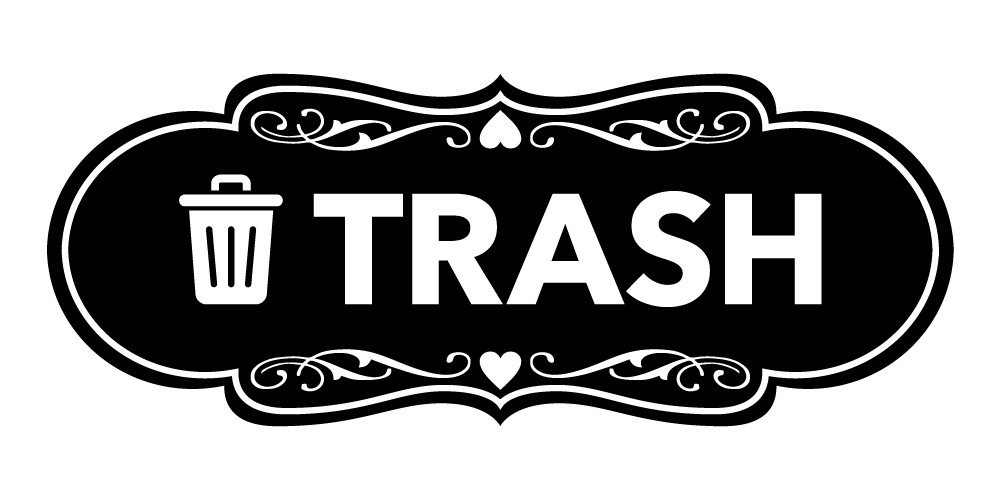 Signs ByLITA Designer Trash Wall or Door Sign