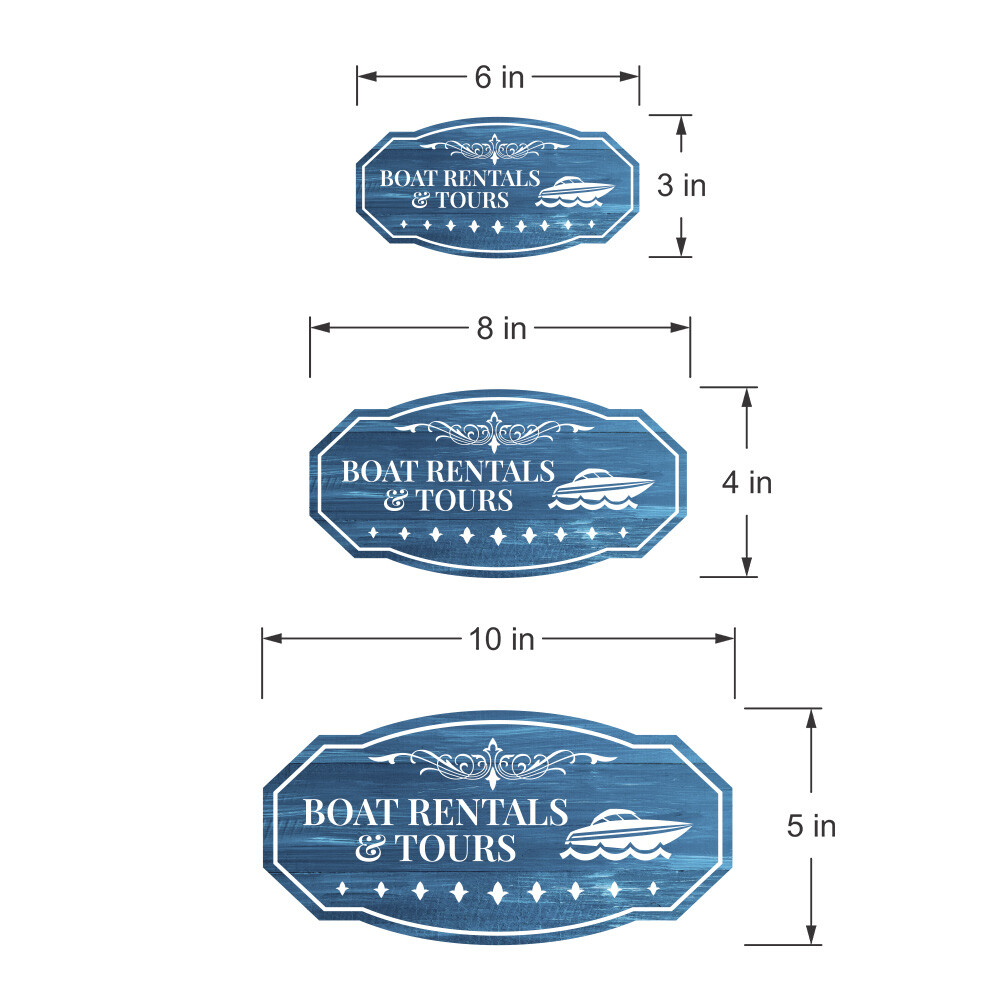 Victorian Plus Boat Rentals & Tours Wall or Door Sign |Nautical Themed Boat Deco