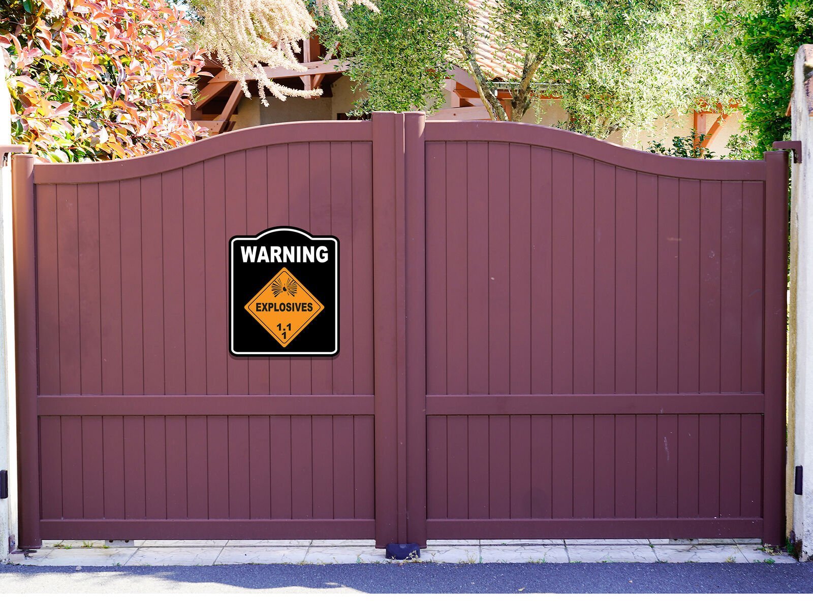 Warning_Explosives_1.1_orange_safty_osha_danger_black Aluminum Composite Sign