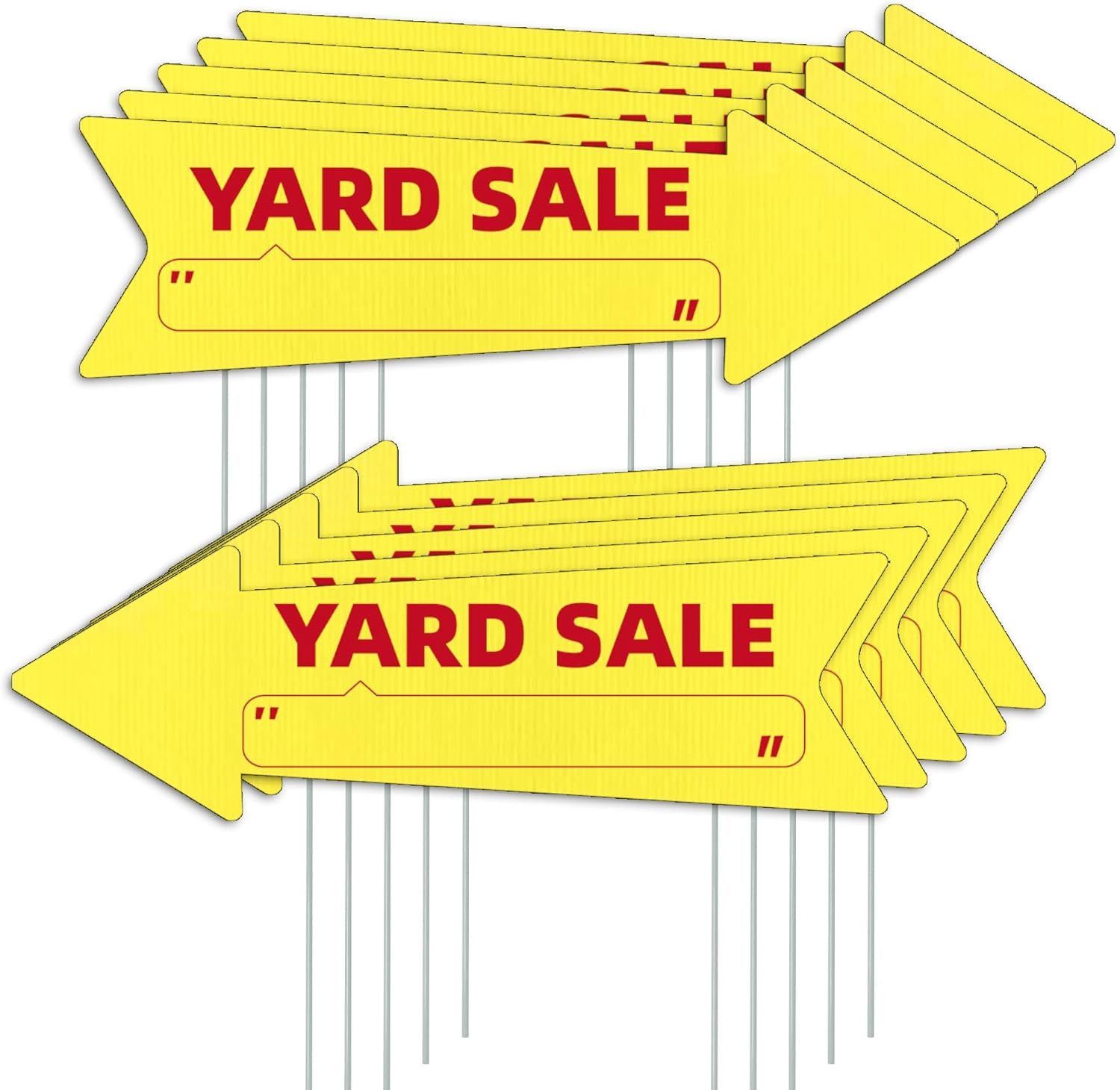 Estate Sale Yellow Arrow Yard Signs with Stakes-16 x 5 in Double Sided,For 10