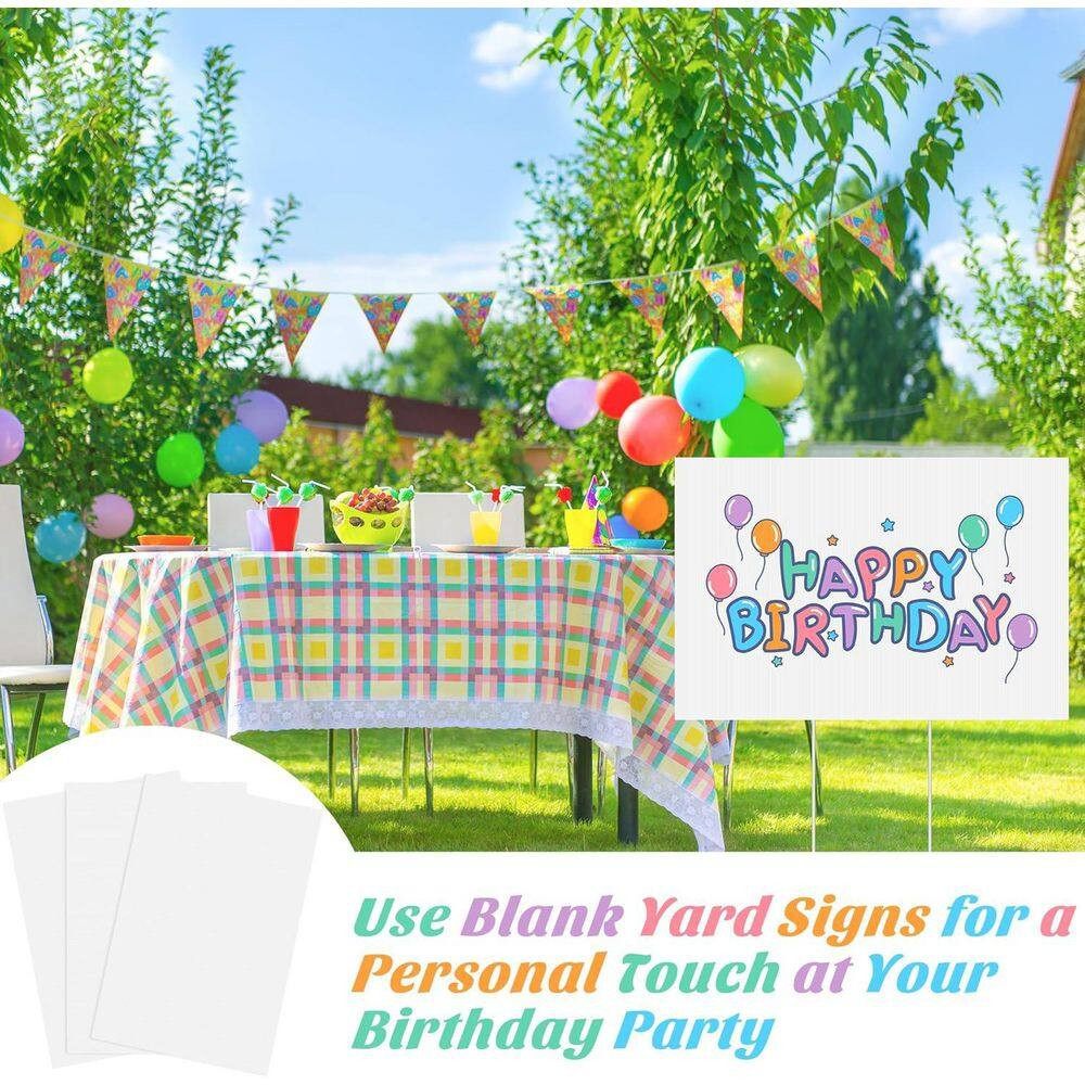 12 Pack 24 X 36 In. White Corrugated Plastic Blank Yard Signs Double Sided