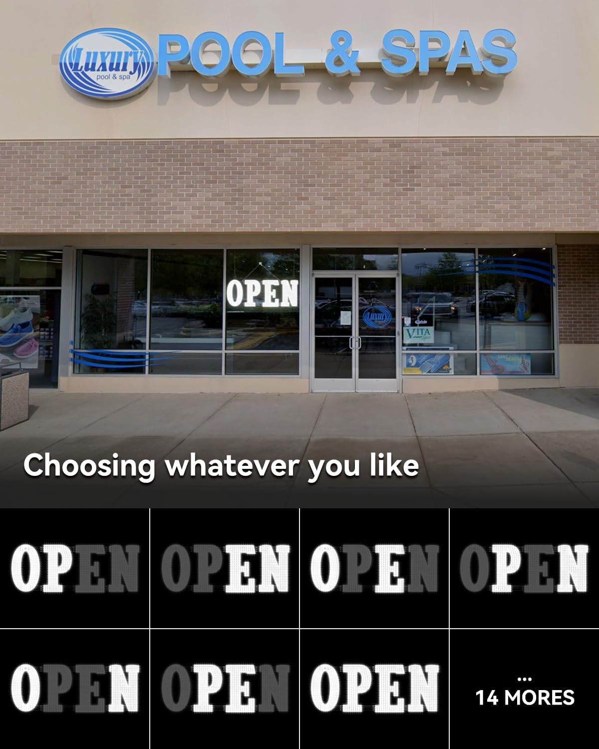 48″X17″ Extra Jumbo LED Open Sign BT and Remote Control Open Sign Super Bright D