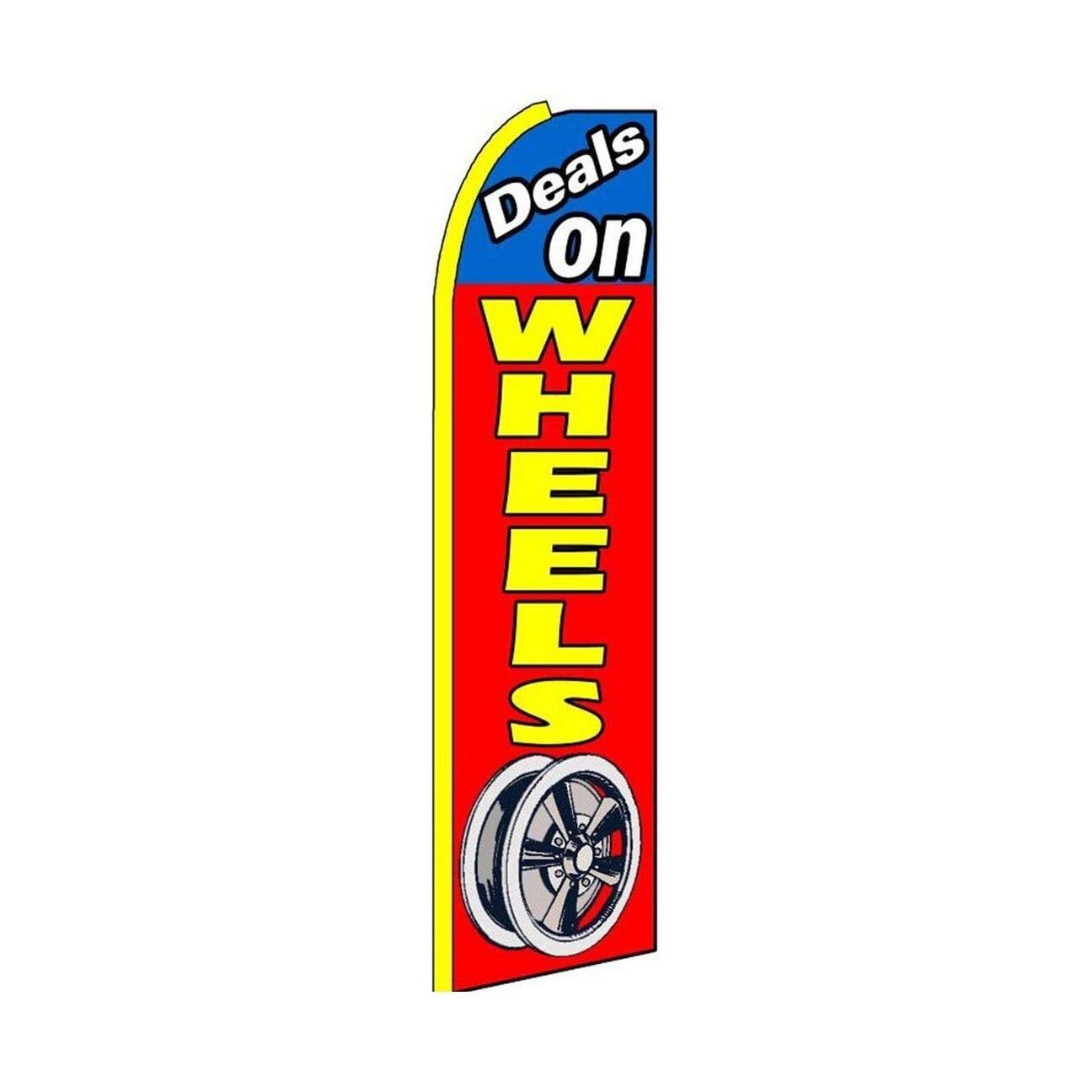 Deal On Wheels Swooper Flutter Feather Flag | 3ft W x 11.5ft Tall