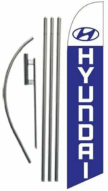 Hyundai Advertising Feather Banner Swooper Flag Sign with Flag Pole Kit and…