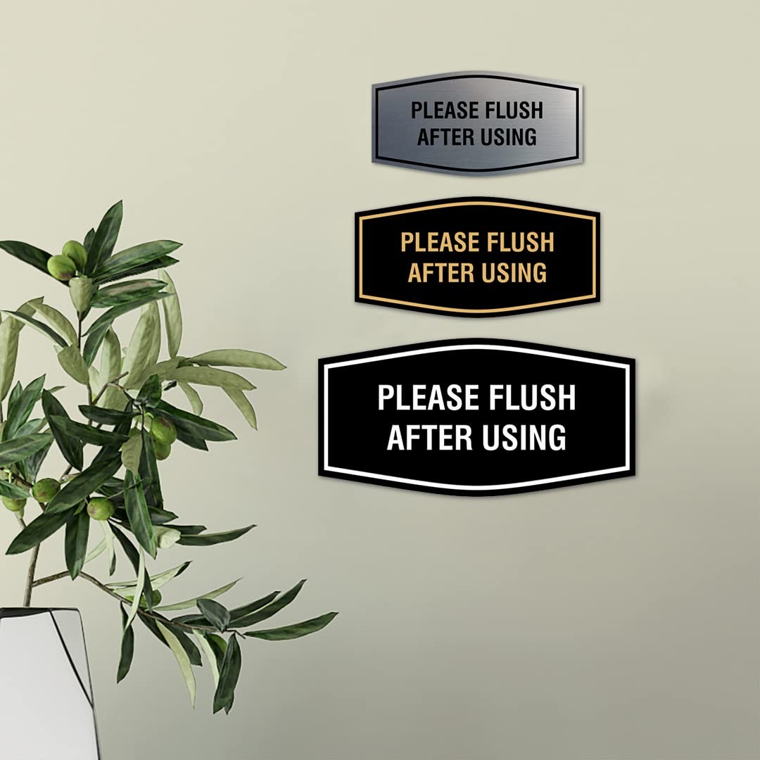 Fancy Please Flush After Using Sign Black – Large 1 Pack