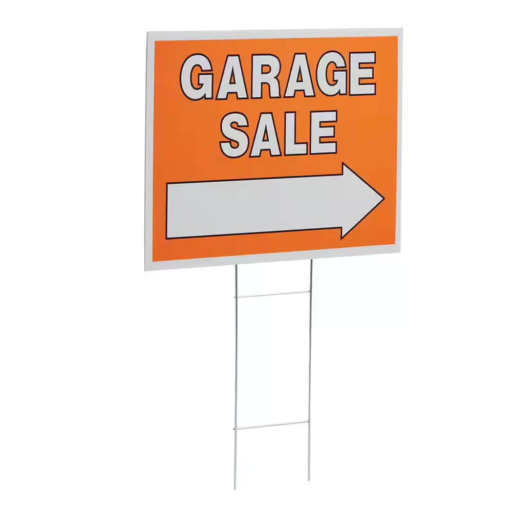 Garage Sale Yard Signs Kit 614-Piece Directional Orange H-Frame Price Stickers