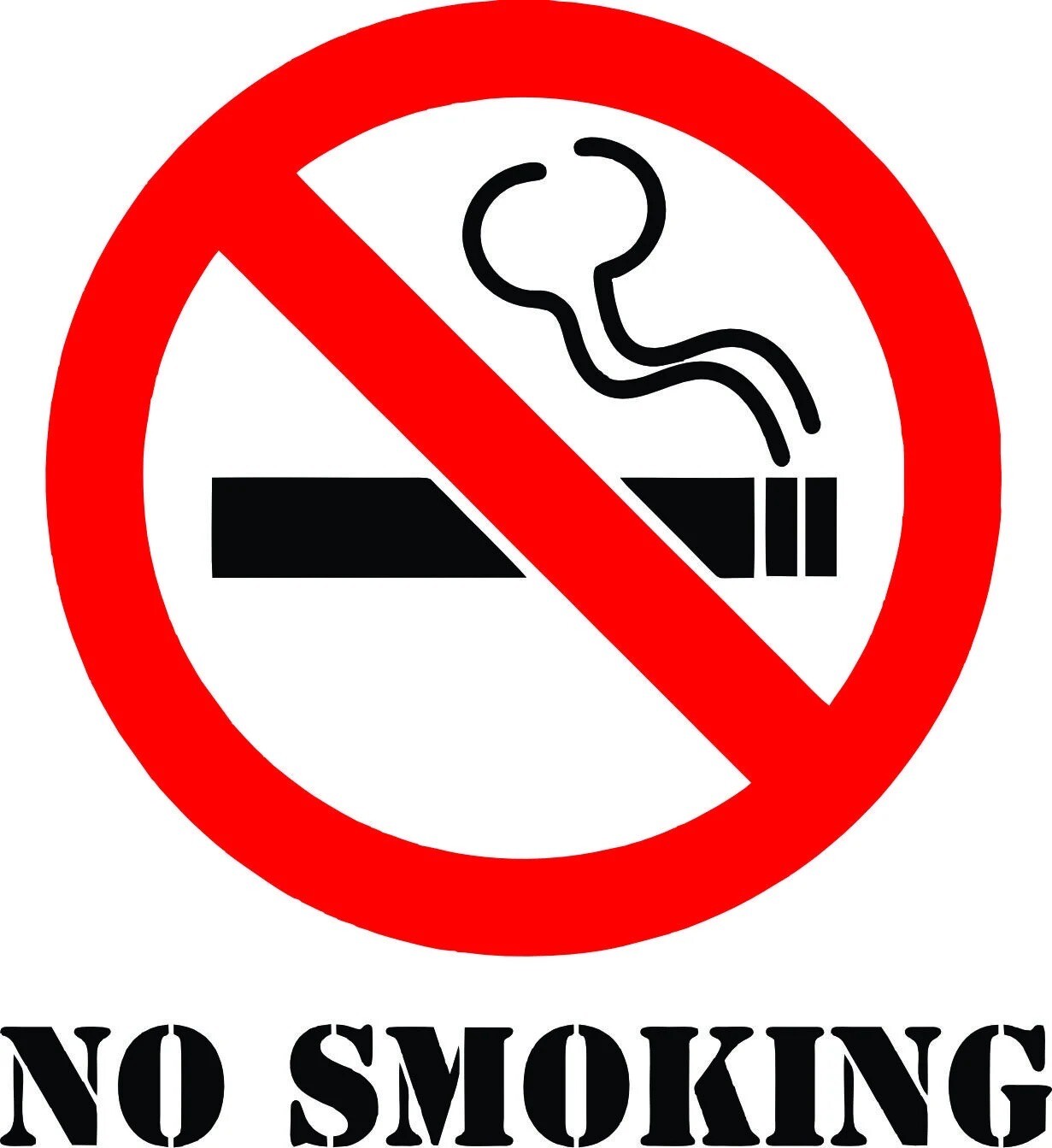 No Smoking Vinyl Decal With Text Black And Red Premium Quality Vinyl Decal Only