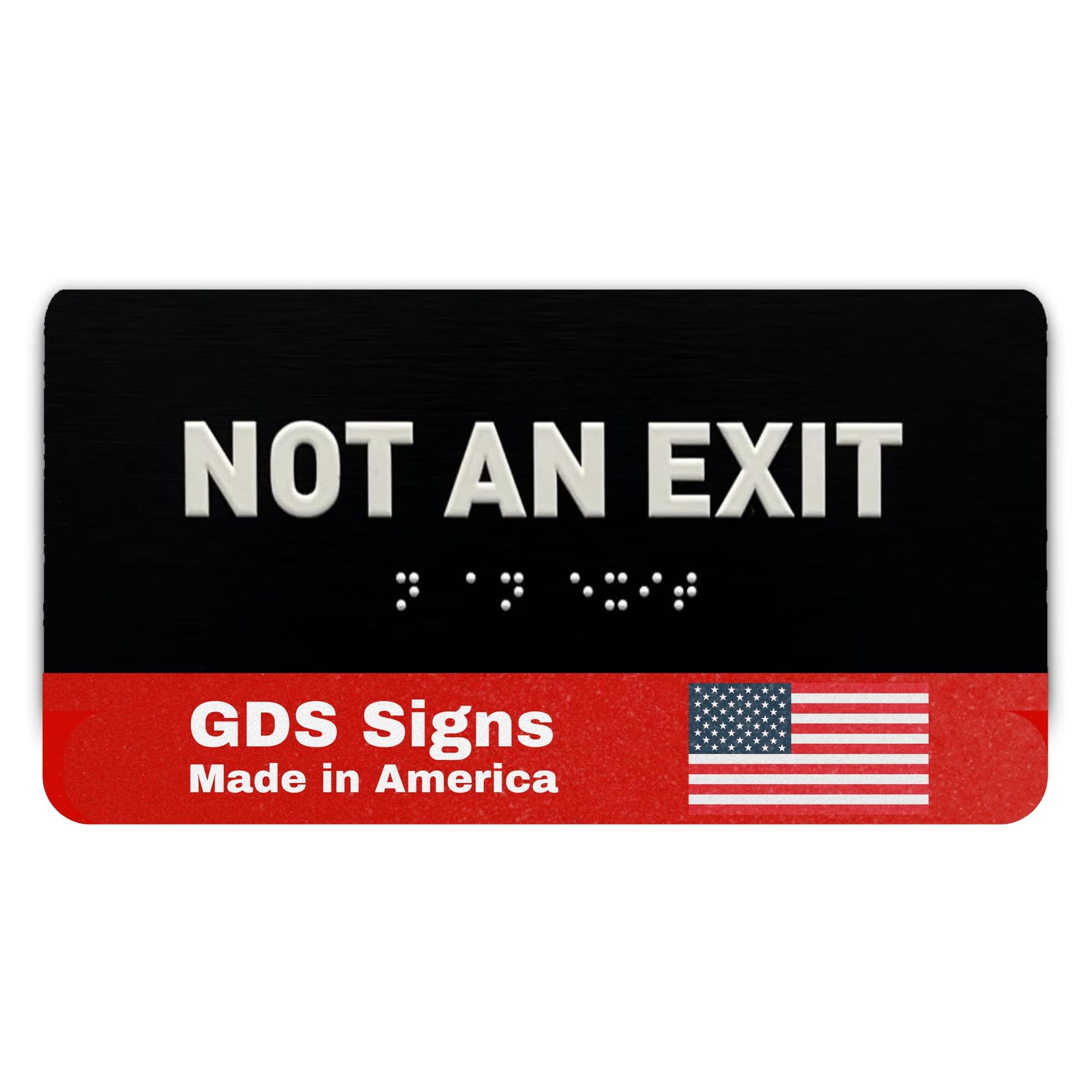 Not An Exit Identification Sign – ADA Compliant Sign, Raised Icons, Raised Br…