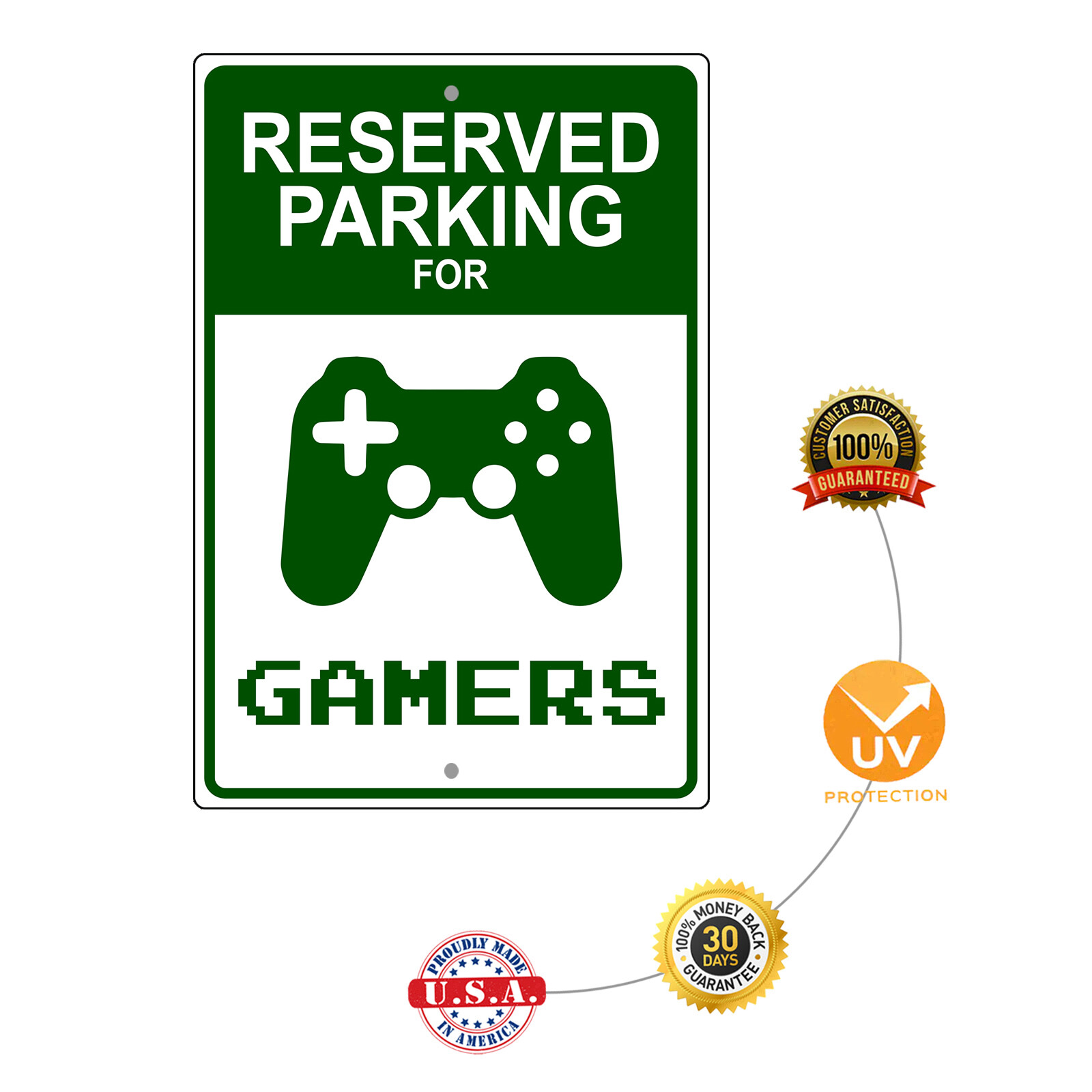 Reserved Parking For Gamers X-box Video Game Novelty Aluminum Metal Sign