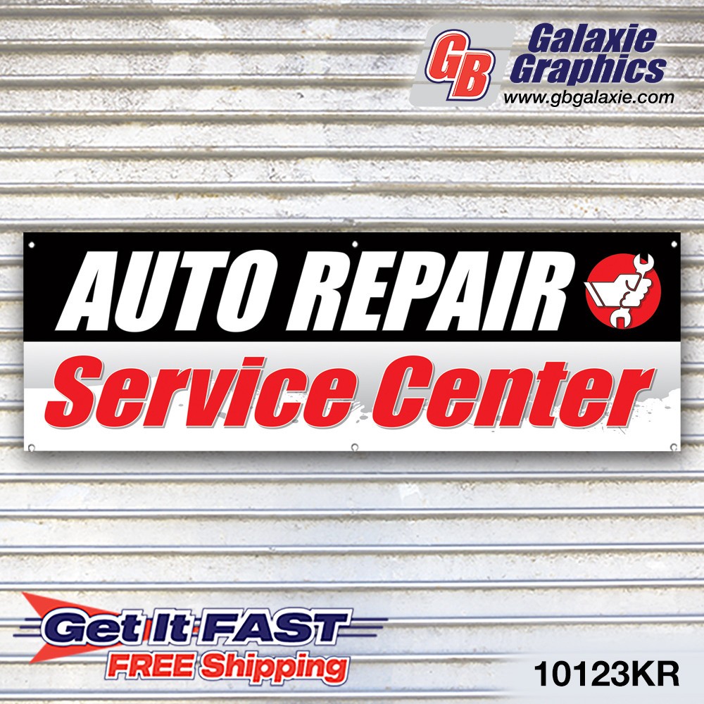 Auto Repair Service Center Banner Sign Tire Dealer Service Bay Garage
