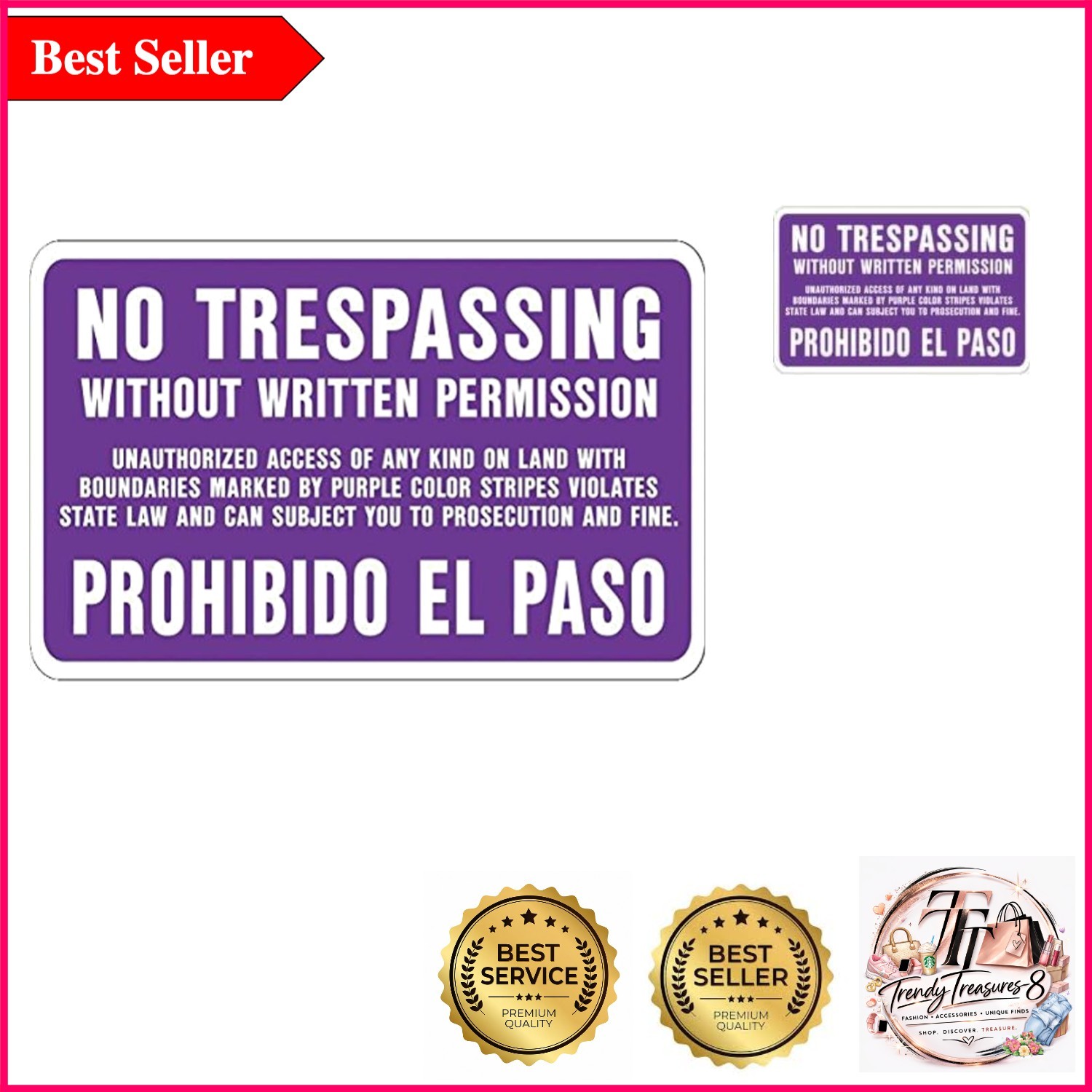 Durable Aluminum No Trespassing Sign – 14 x 9.5 Inches