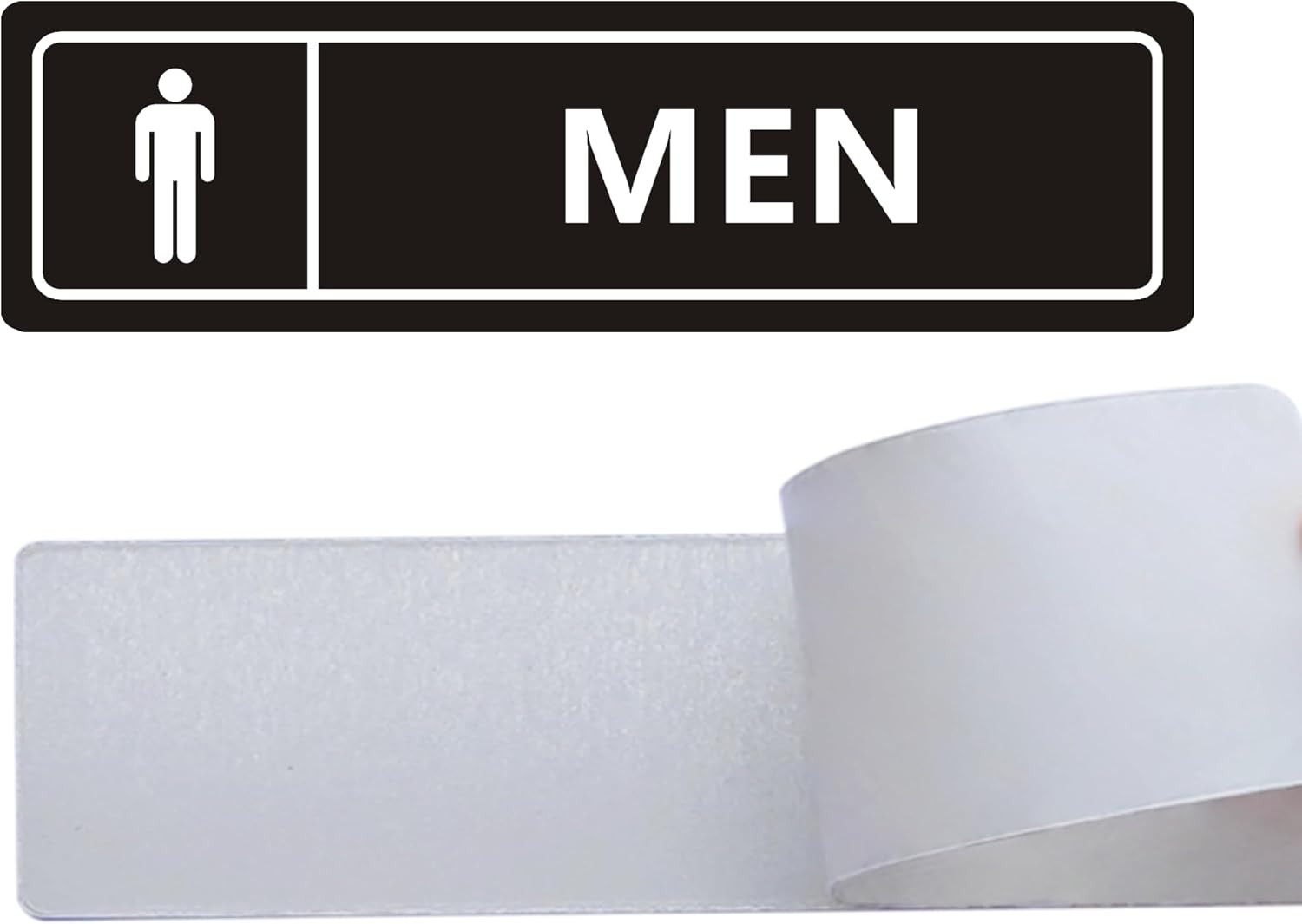 Men and Women Restroom Sign for Business Home, Self-Adhesive 7″ X 2″ Black and W