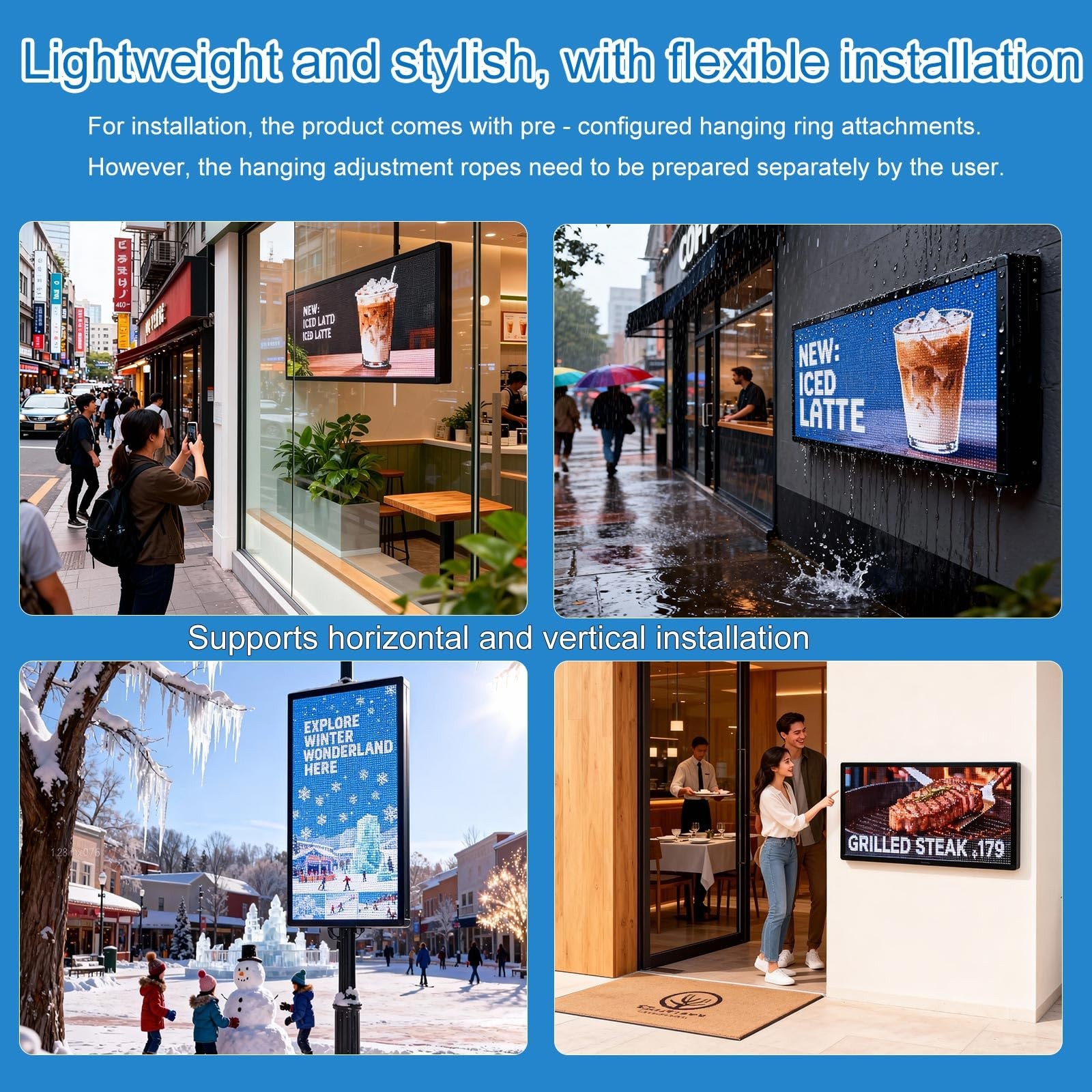 ZONTRONCM P6(40″ * 17″)digital Programmable Scrolling Led Sign Scrolling Outdoor