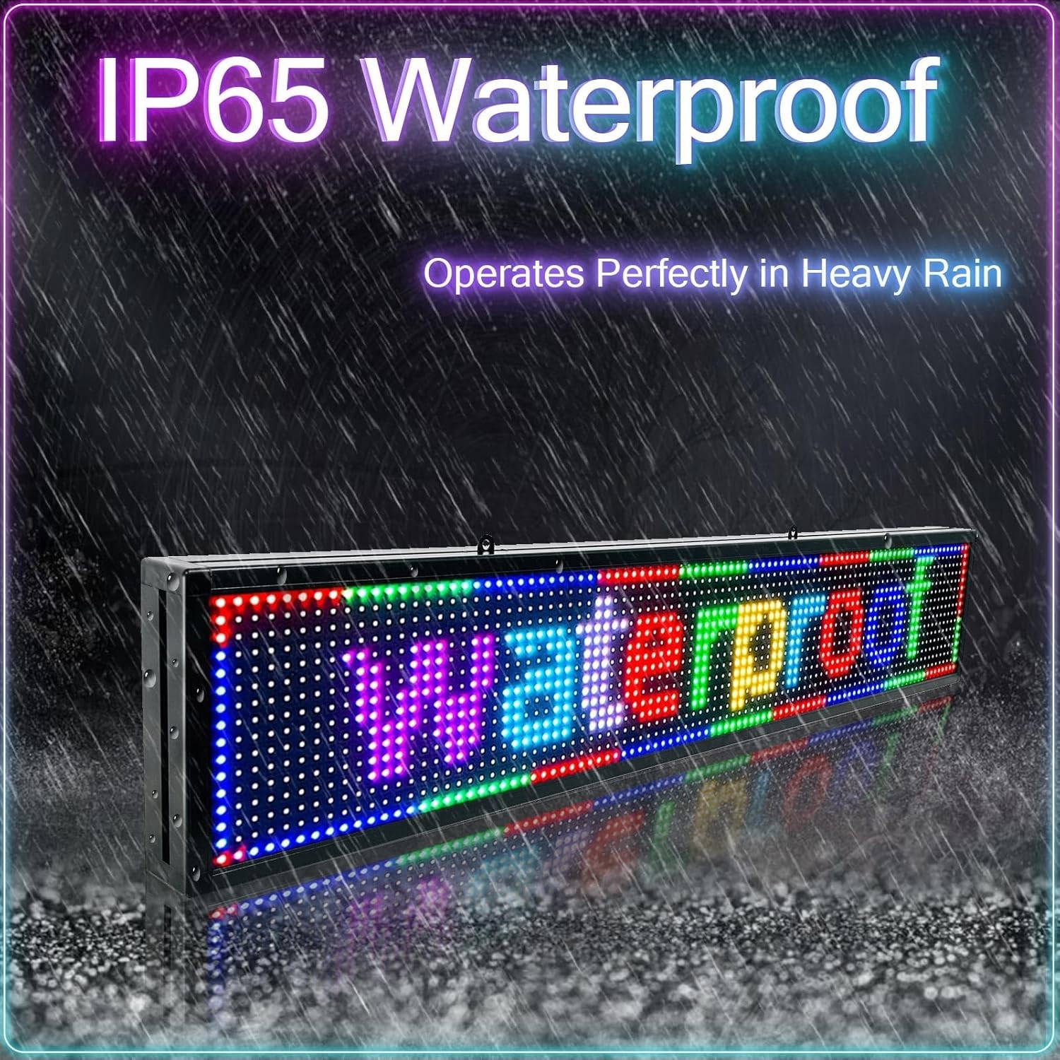 Durable Programmable LED Display 39″x8″ – Bright & Weatherproof for Business