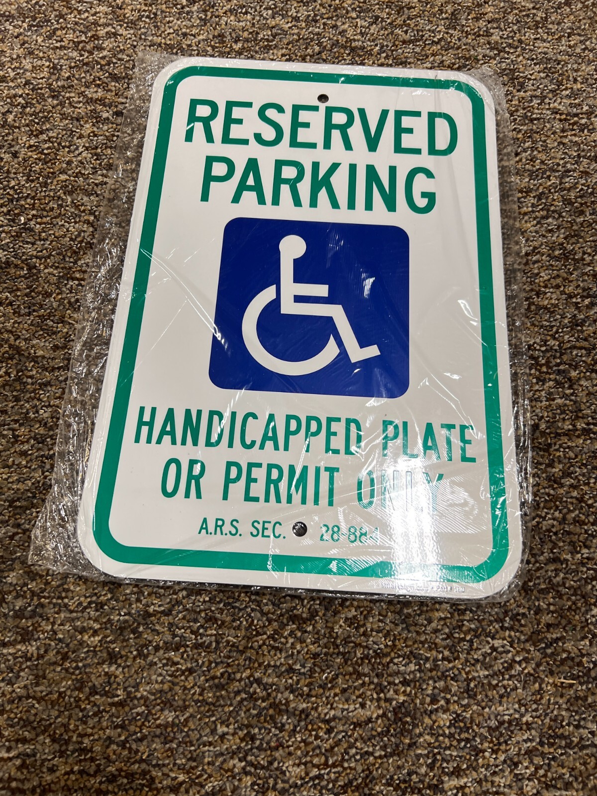 (QTY 11) SmartSign “Reserved Parking Handicap Plate Or Permit Only, 16U 18″x12”
