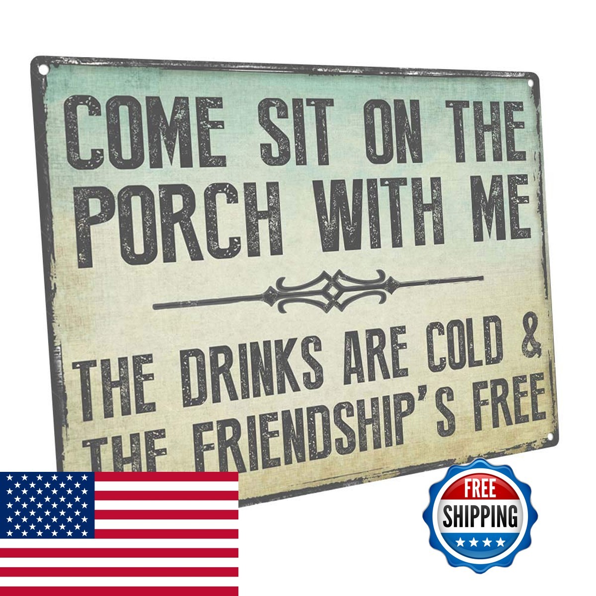 HBA HB7187 Come Sit on the Porch With Me Metal Sign Outdoor Living