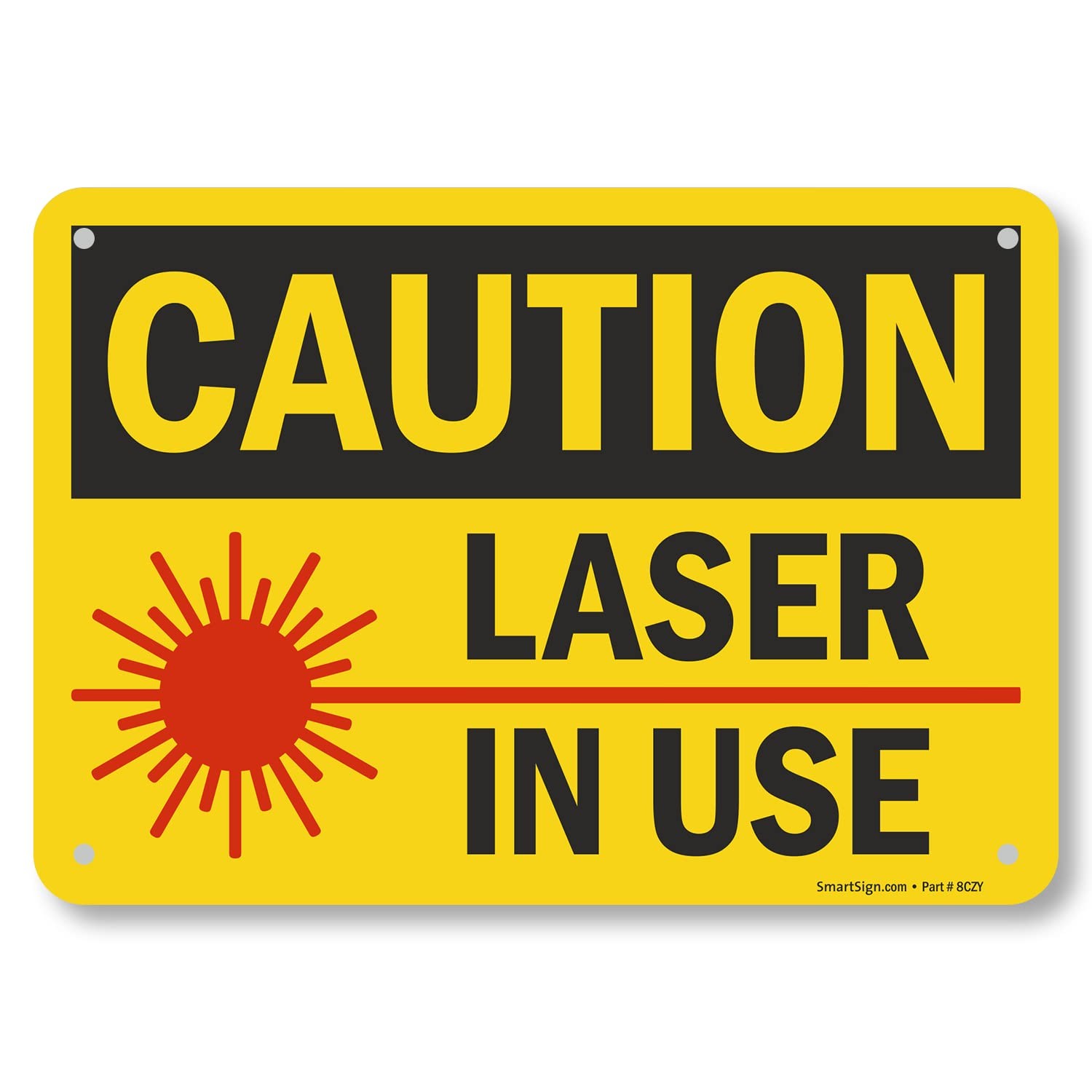 Caution Laser In Use Sign 7×10 Inch Plastic Safety Notice Warning Alert