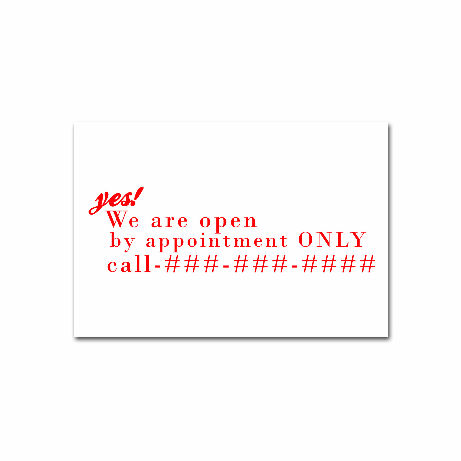 We are Open Personalized Business Store Window Sign ~ 19″ x 13″ ~ 3 Color Option