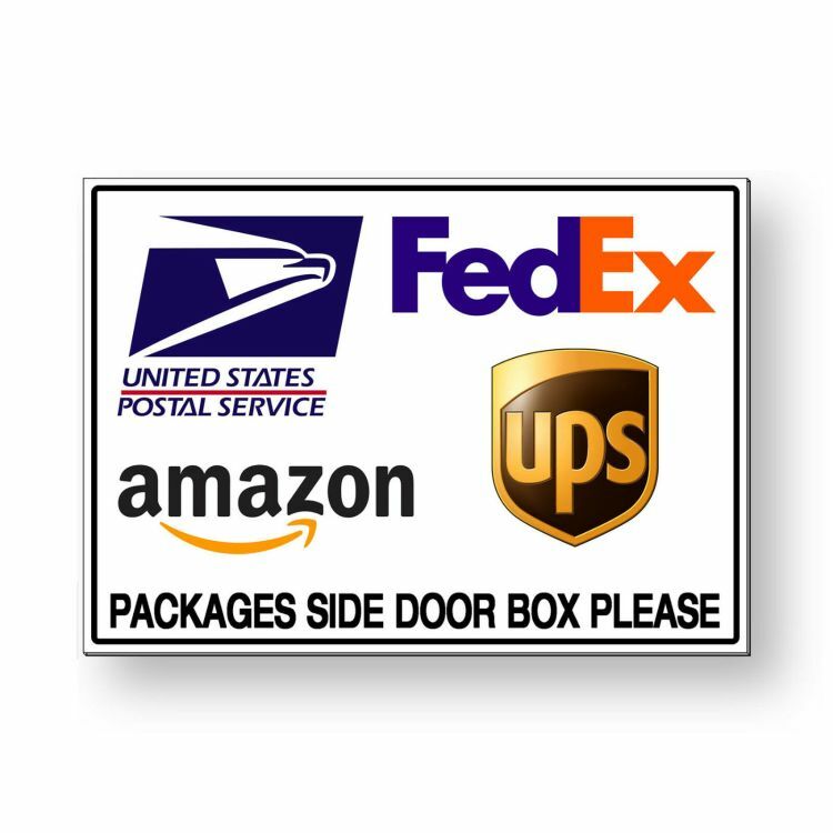 Delivery Instructions Packages Side Door Box Here Sign METAL usps fedex MS038