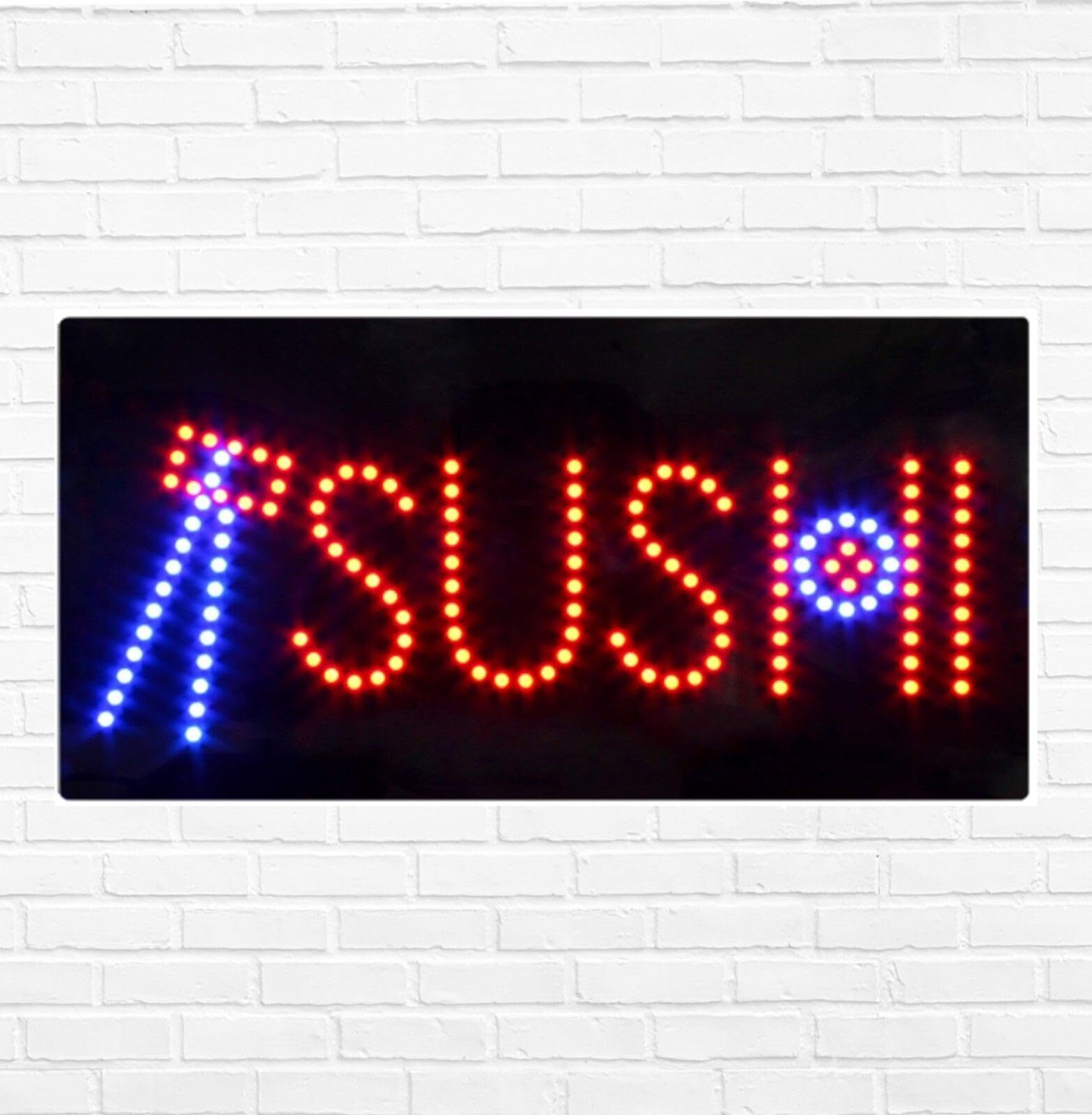 LED Sushi Sign for Retail Business Displays | Light Up Sign | 12″H x 24″W x 2″D