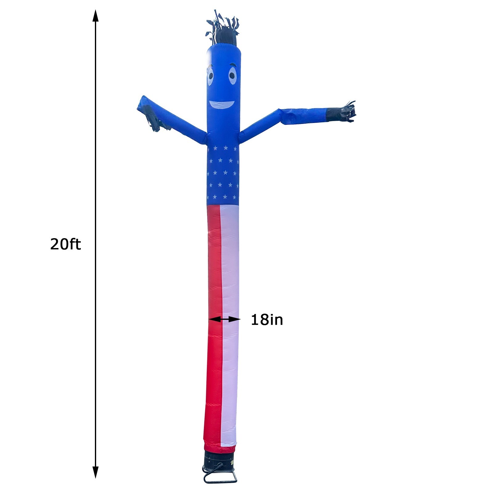USA Flag Inflatable Dancer 210T Polyester 20Ftx18In Air Sky Puppet Wind Dancer