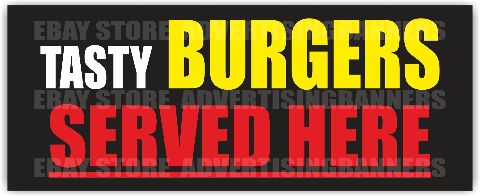 TASTY BURGERS SERVED HERE Advertising Banner Vinyl Mesh Sign Fast Food Buffet