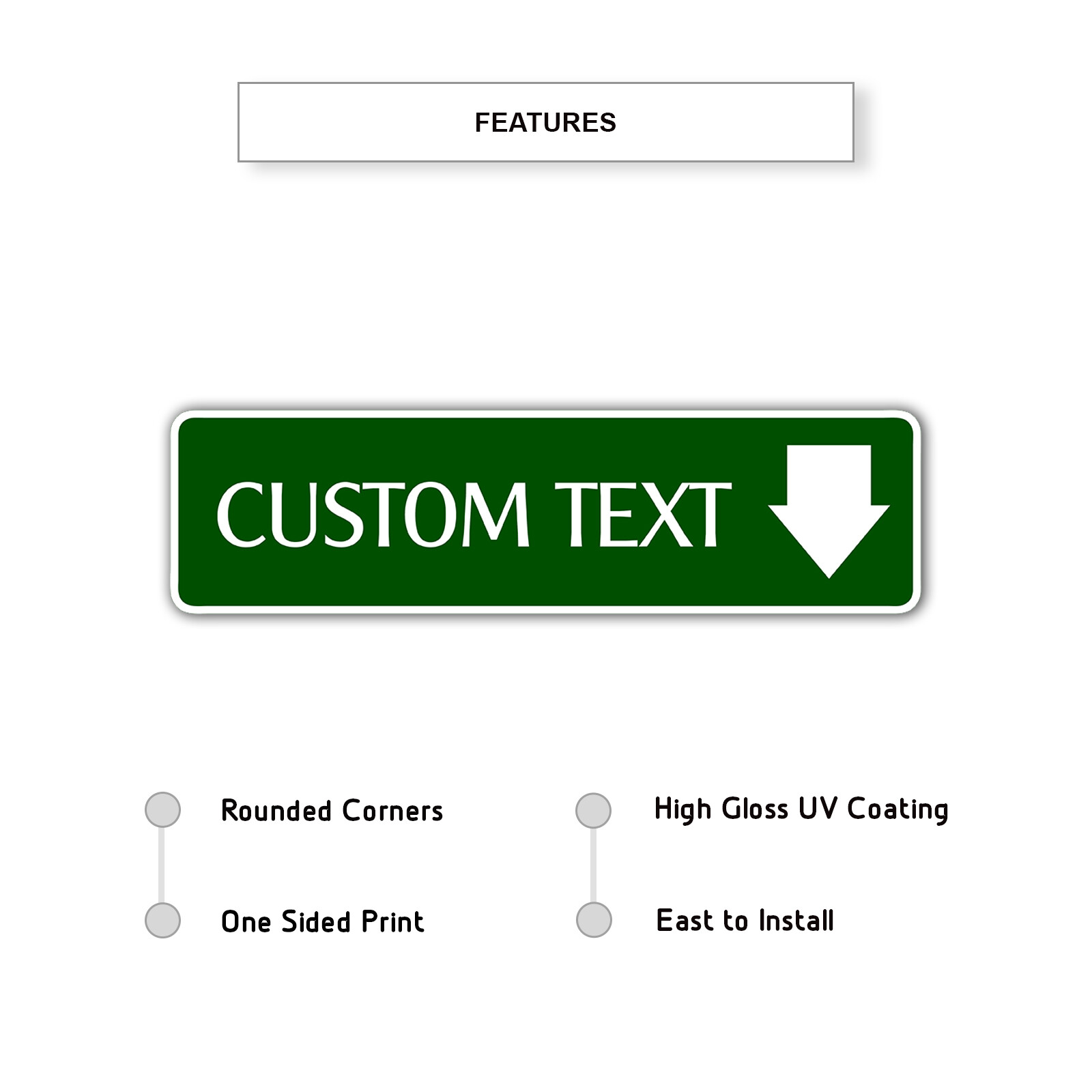 Custom Street Sign Custom Text With Down Arrow Personalized Aluminum Metal Sign