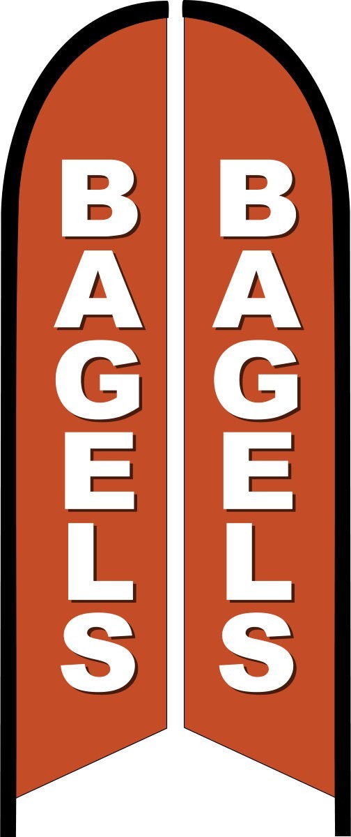 BAGELS DOUBLE SIDED swooper feather flag banner sign