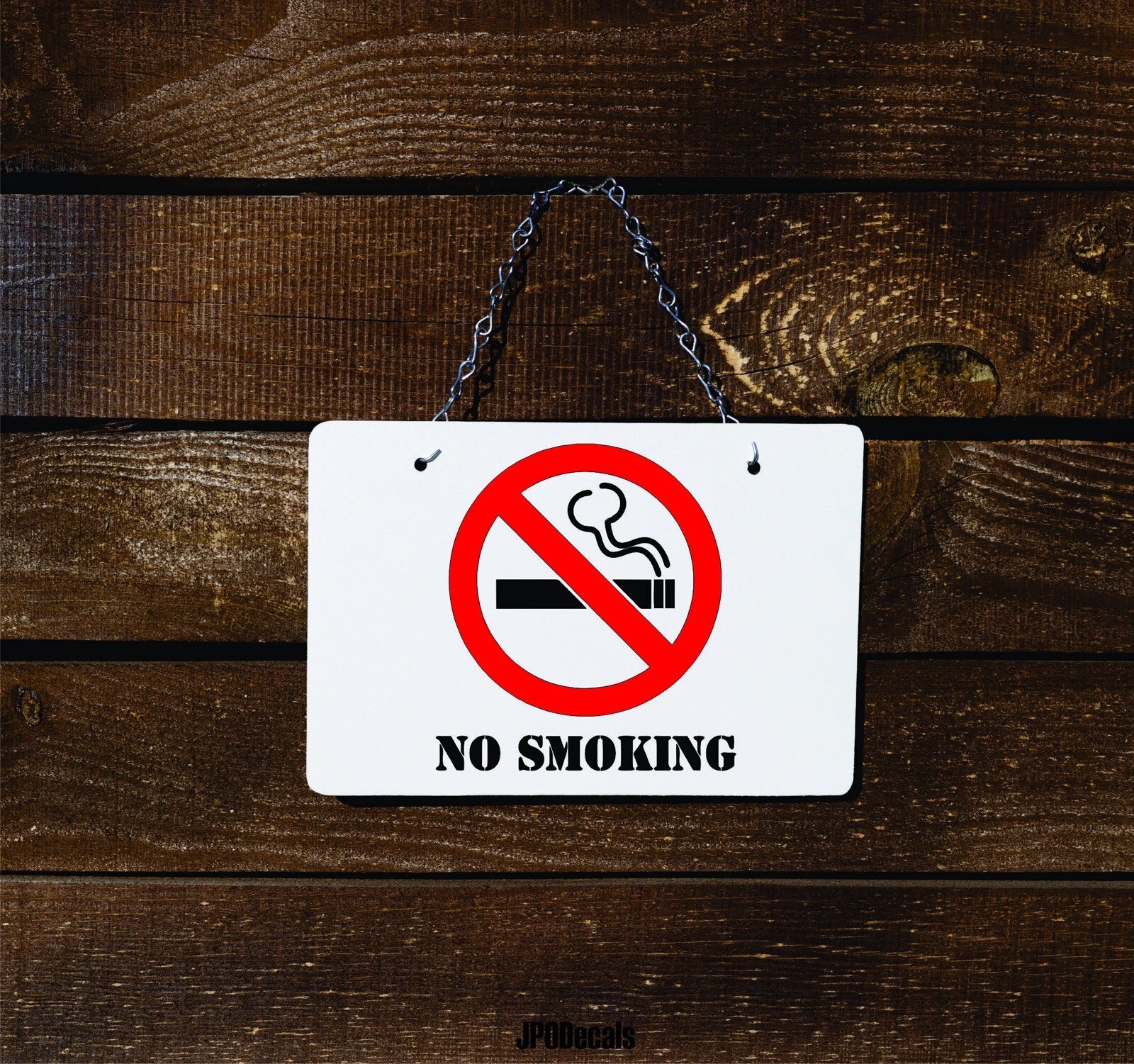 No Smoking Vinyl Decal With Text Black And Red Premium Quality Vinyl Decal Only