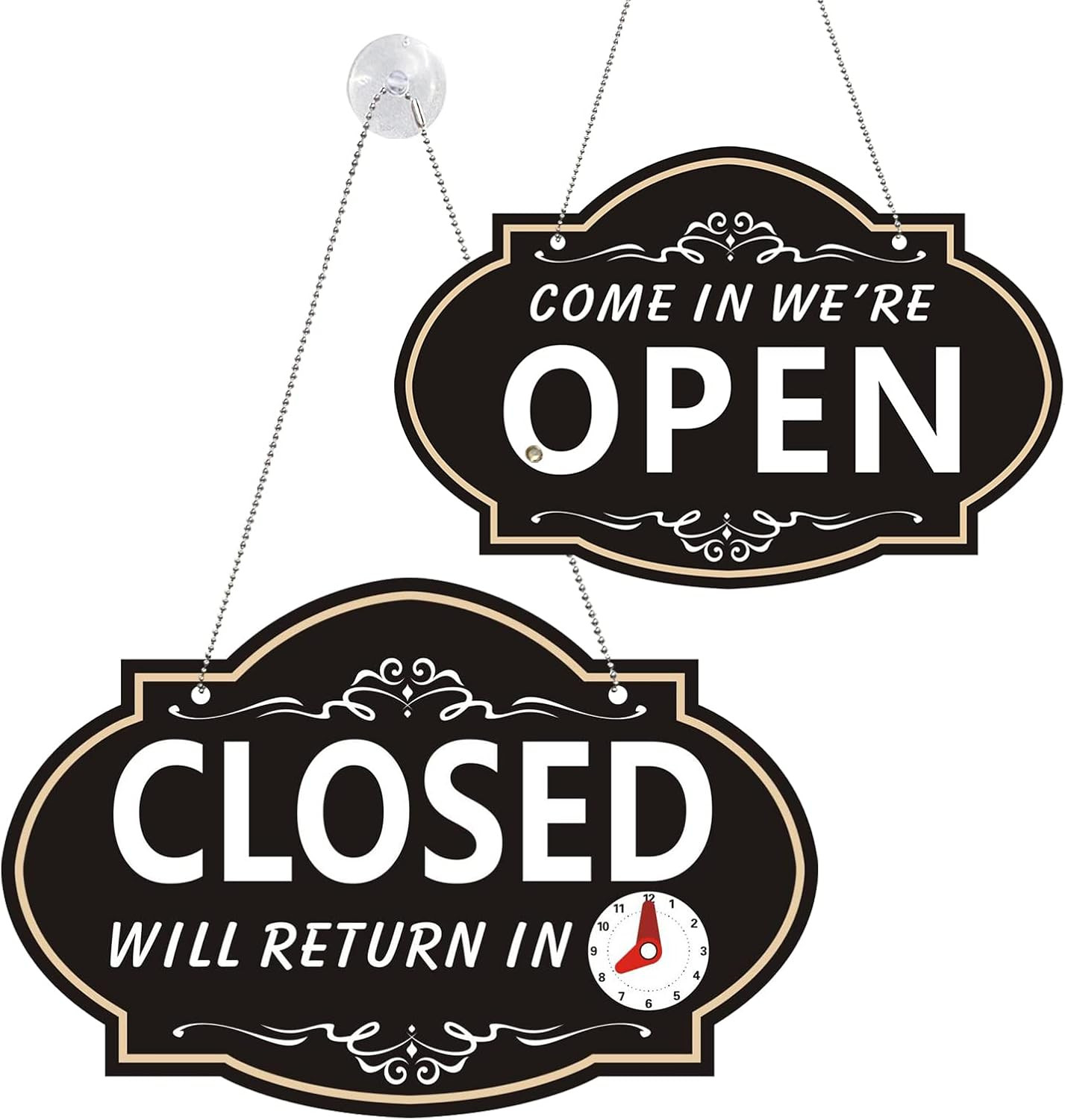 Open Sign, 11.6″ X 7.7″ Open Signs for Business, Double Sides with “Will Return”