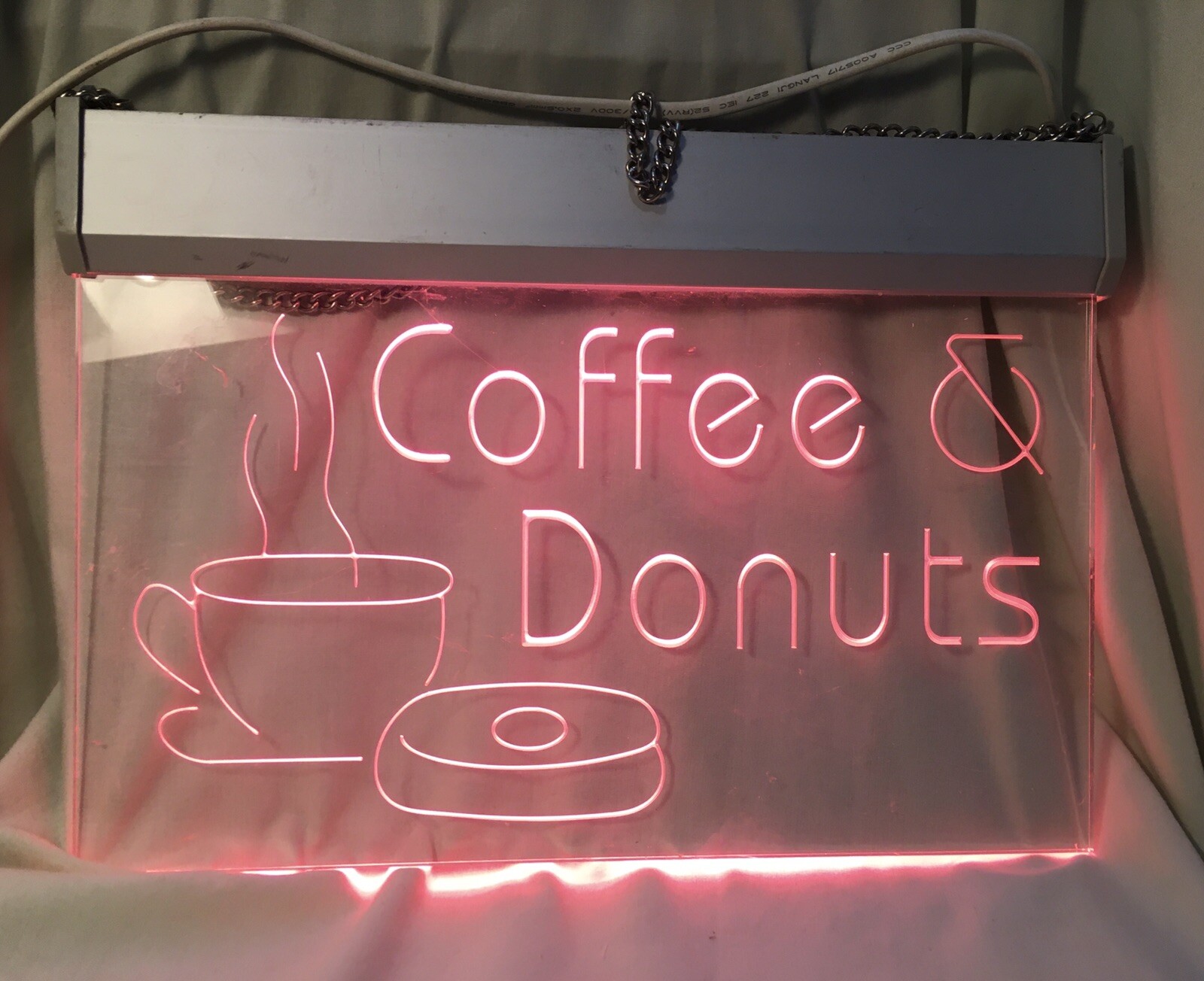 Coffee & Donuts Hanging Window Sign Just Under 12″x8.5″