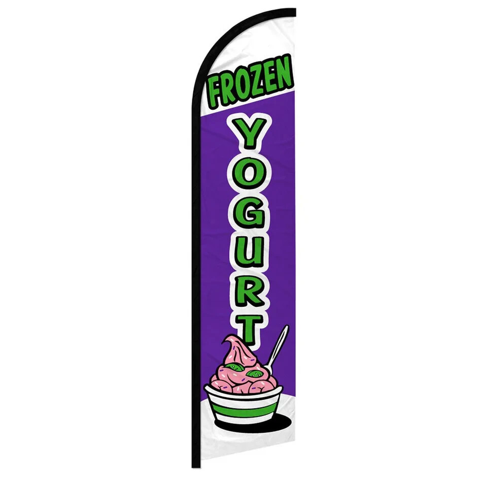 Frozen Yogurt Windless Advertising Dessert Banner Flag for Ice Cream Yogurt Shop