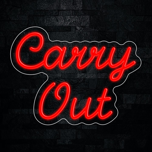 Carry Out LED Neon Sign 16″L x 12″H #32997