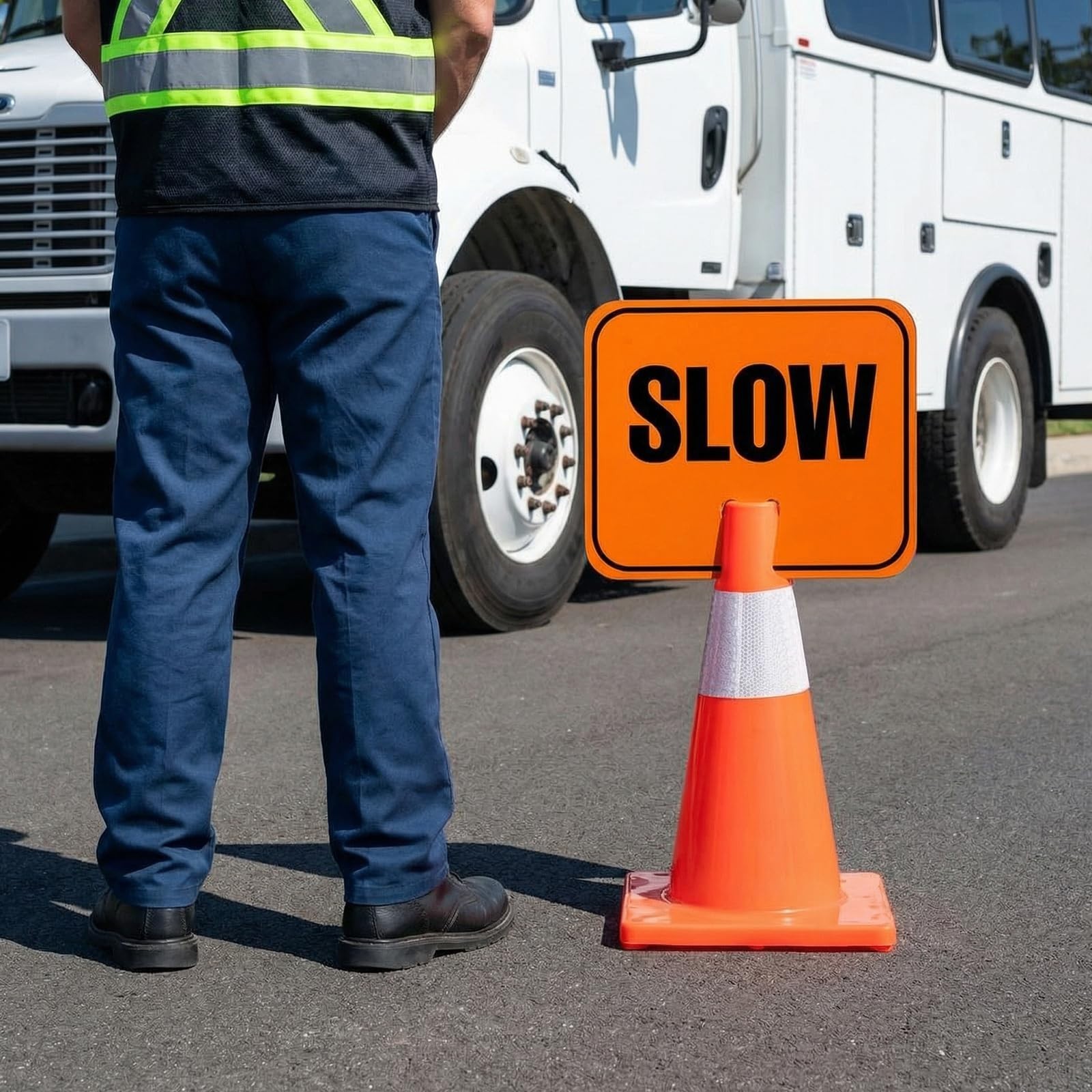 6 Pcs Reversible Traffic Cone Arrow Signs 10.4″x12.6″ – Road Closed Directional
