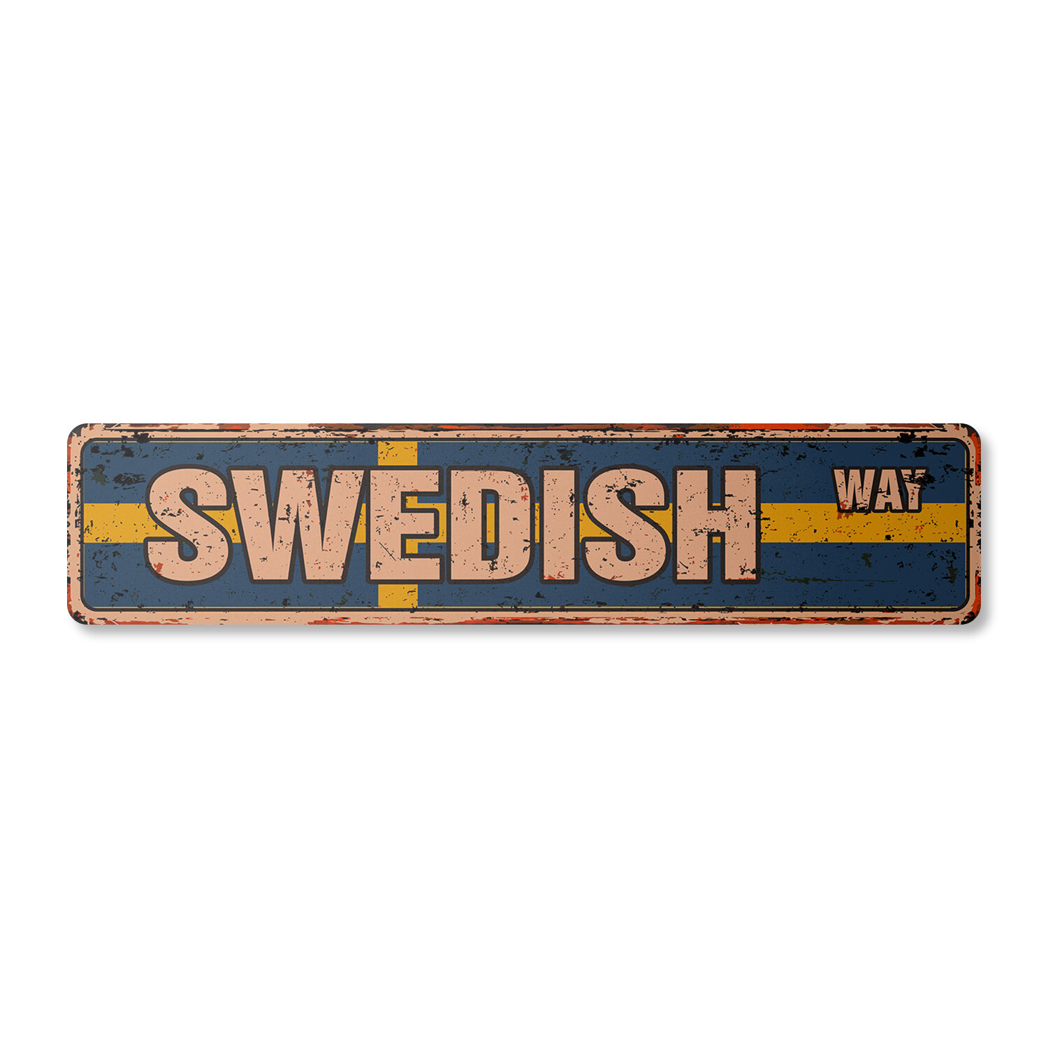 SWEDISH FLAG Vintage Street Sign sweden national nation pride country