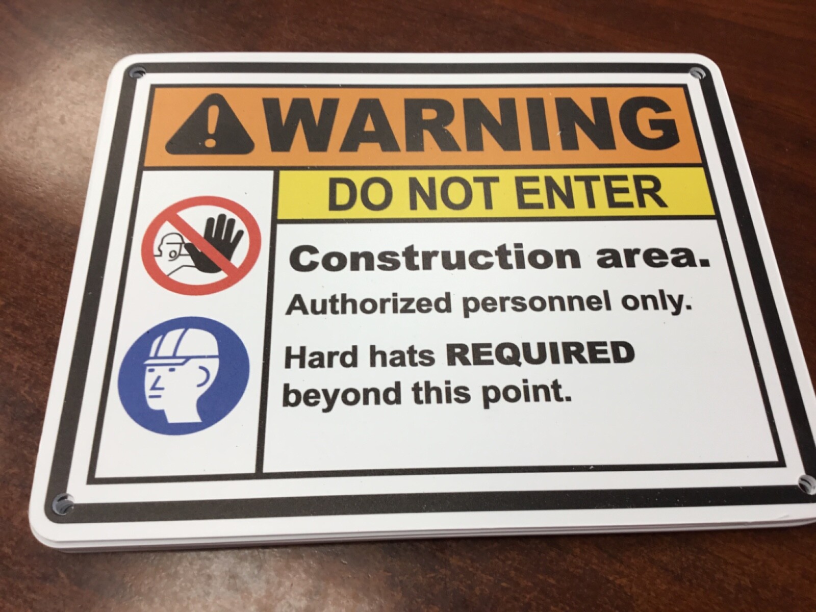 QUANTITY – 5 SIGNS WARNING CONSTRUCTION AREA AUTHORIZED PERSONNEL ONLY FREE SHIP