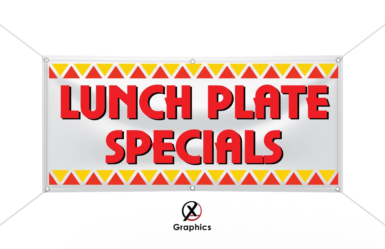 LUNCH PLATE SPECIALS Vinyl Banner advertising Sign. Full color 2×4 ft, 2×6, 2×8