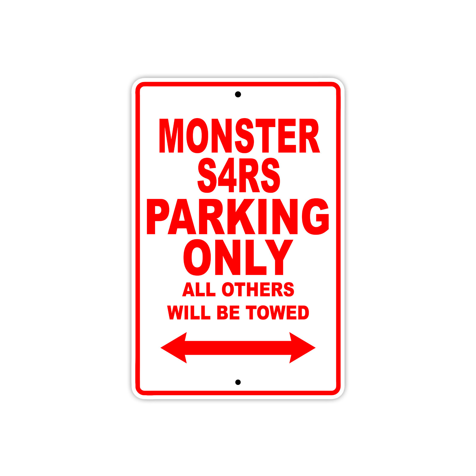 Monster S4RS Parking Only Towed Motorcycle Bike Art Notice Aluminum Metal Sign