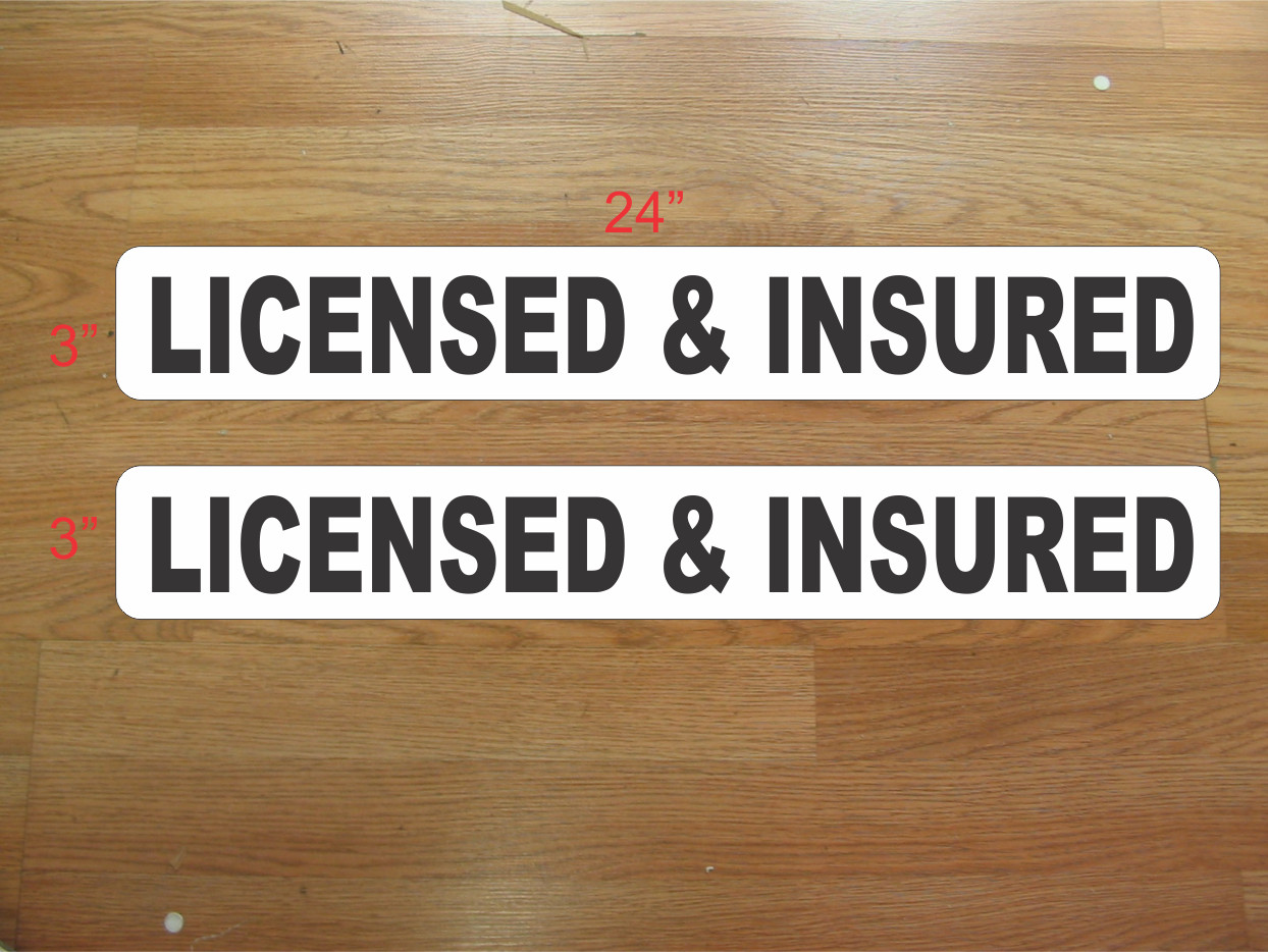 LICENSED & INSURED 3″x24″ Magnetic Vehicle Signs to fit Van Car Truck or SUV