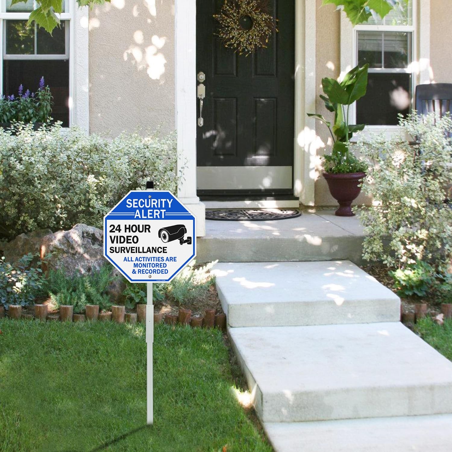 Gicnkeuz Video Surveillance Sign 28 Stake For Outside 10X10 Security Sign –