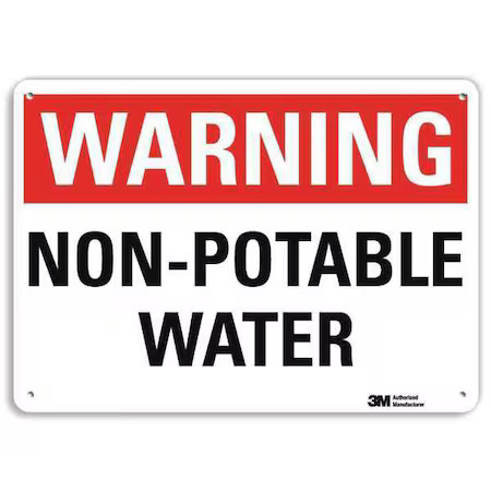 Lyle U6-1182-Ra_14X10 Warning, Non Potable Water, 10 In X 14 In, Horizontal