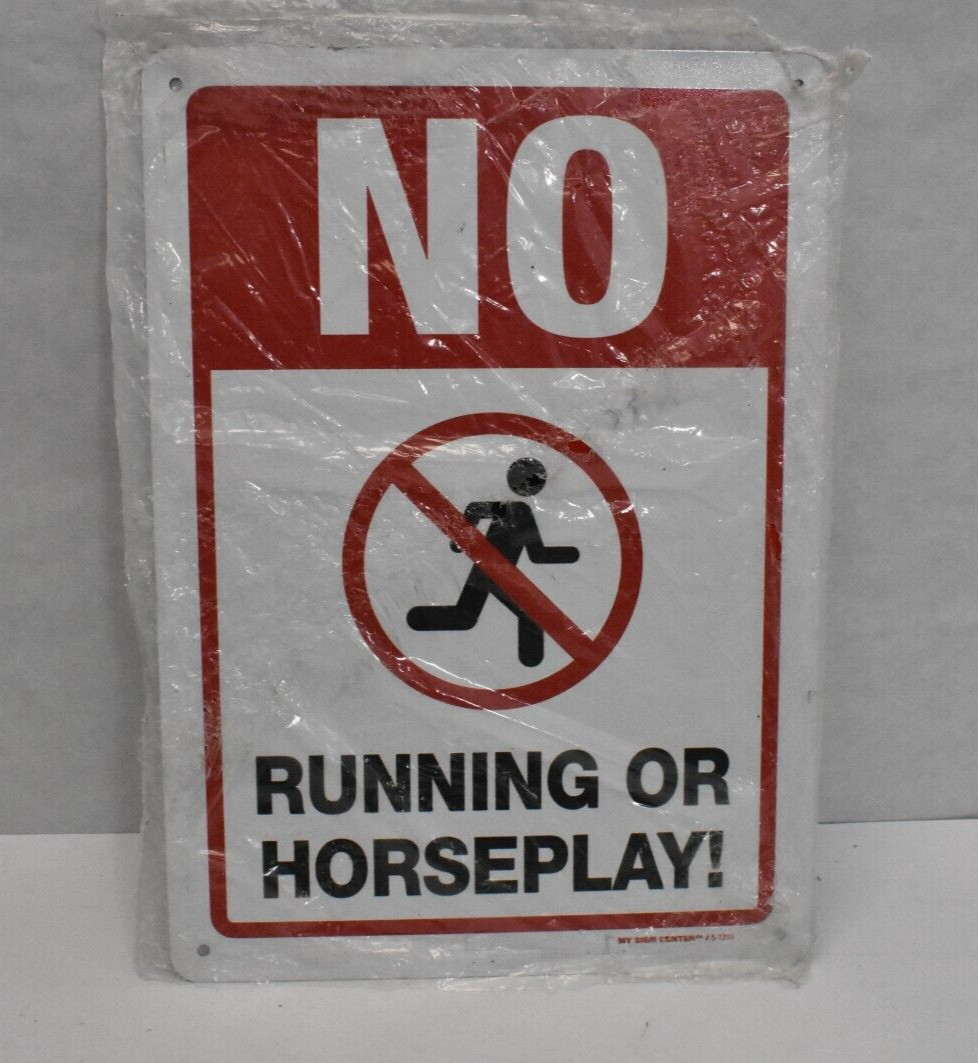 No Running Or Horseplay Heavy Duty Rust Free Aluminium Pre Drilled 10″ x 14″