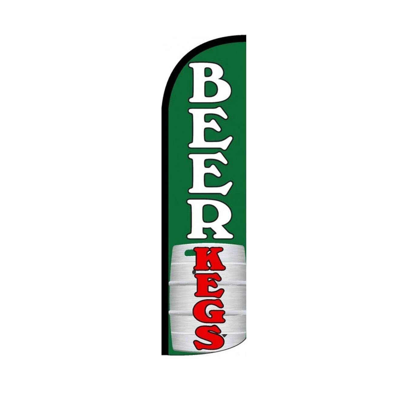 Beer Kegs Swooper Flutter Windless Feather Flag | 3ft W x 11.5ft Tall