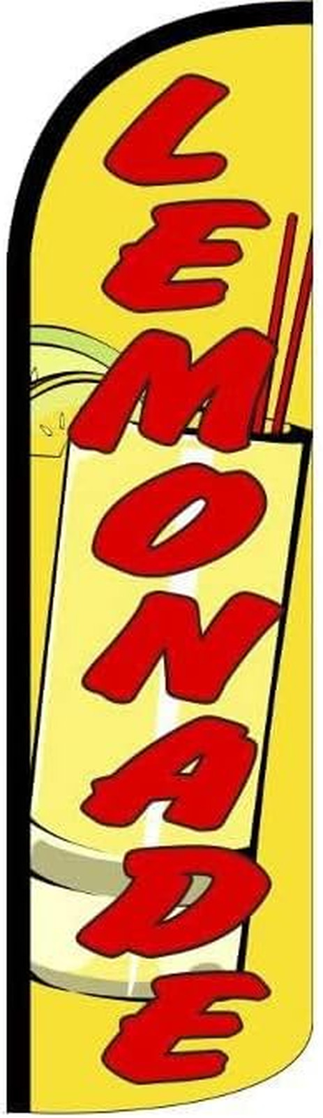 4 Less Co LEMONADE Windless Swooper Feather Flag Tall Banner Sign 3X11.5 Ft Tall