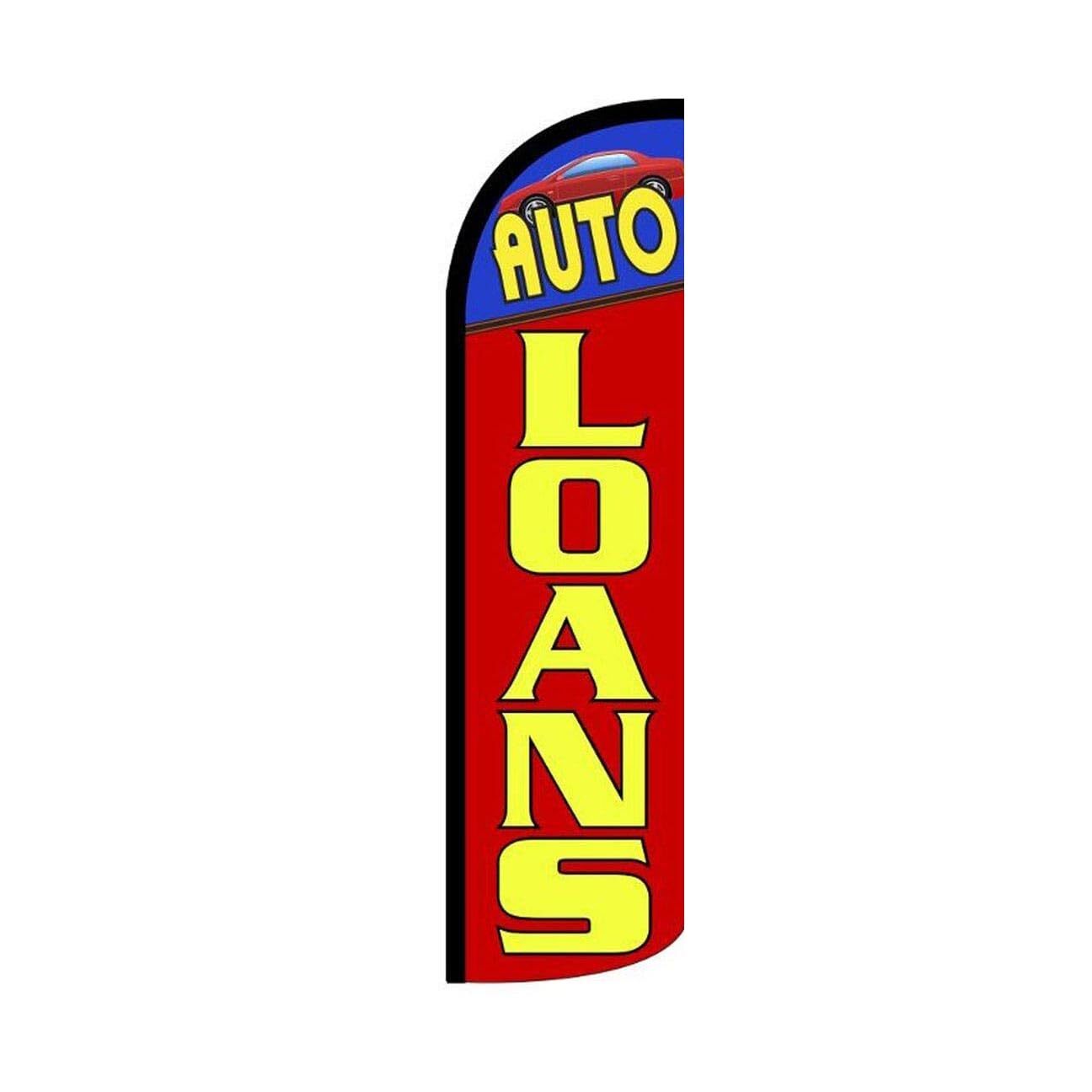 Auto Loans Swooper Flutter Feather Flag | 3ft W x 11.5ft Tall