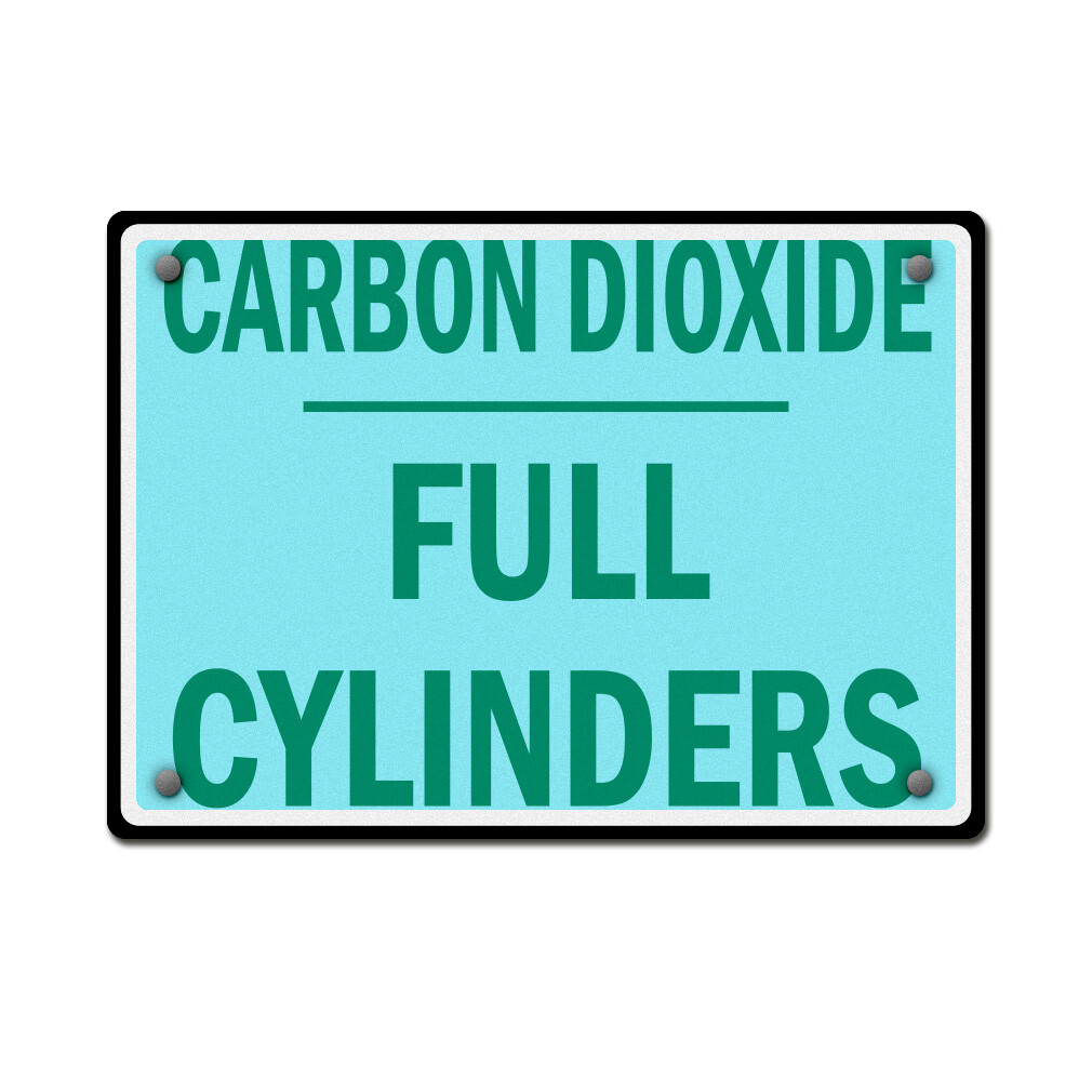 Aluminum Horizontal Metal Sign Carbon Dioxide Full Cylinders Hazard Flammable