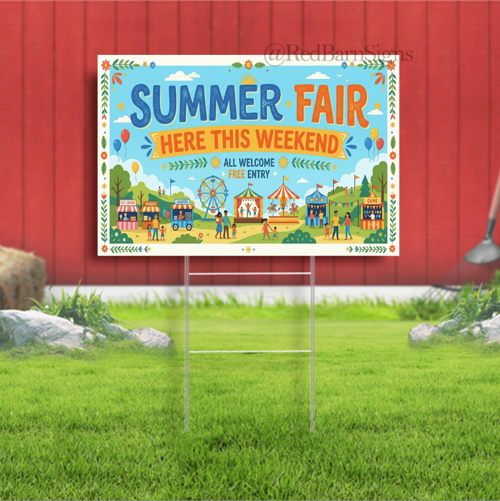Spring Fair Summer Festival OUTDOOR YARD SIGN ADVERT