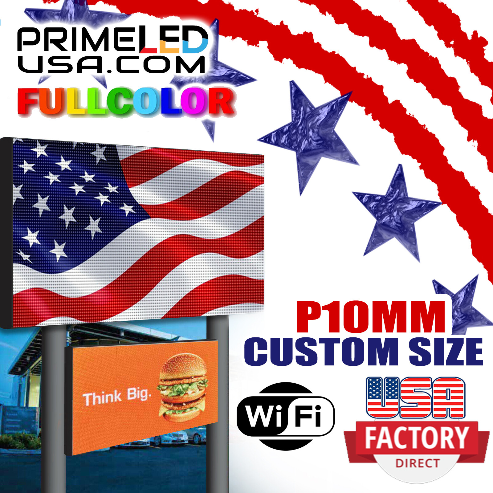 LED SIGN 3′ x 12′ Full Color LED Digital Sign 10MM – HD Programmable Wi-Fi
