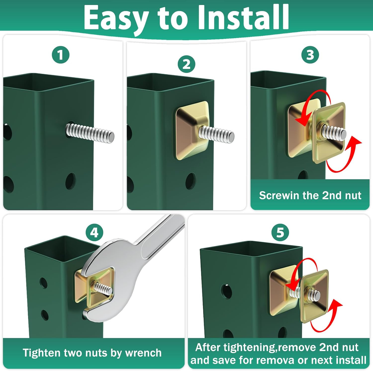 8 PCS Anti-Theft Sign Mounting Hardware Kits for U Channel Post, Post Attachment